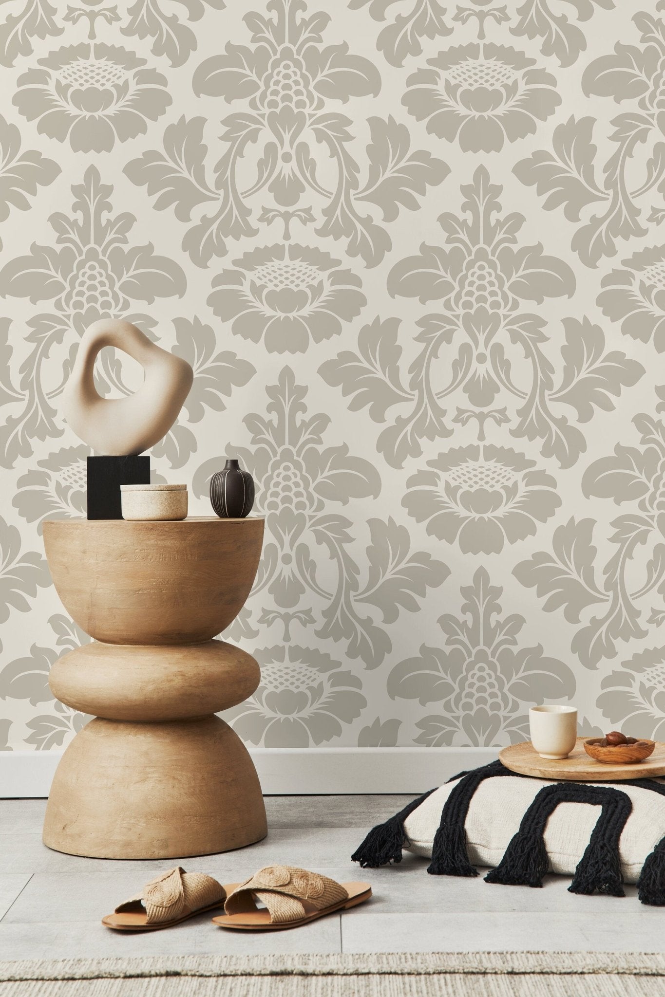 Elegant Floral Damask Wallpaper - D257 - WallTrend