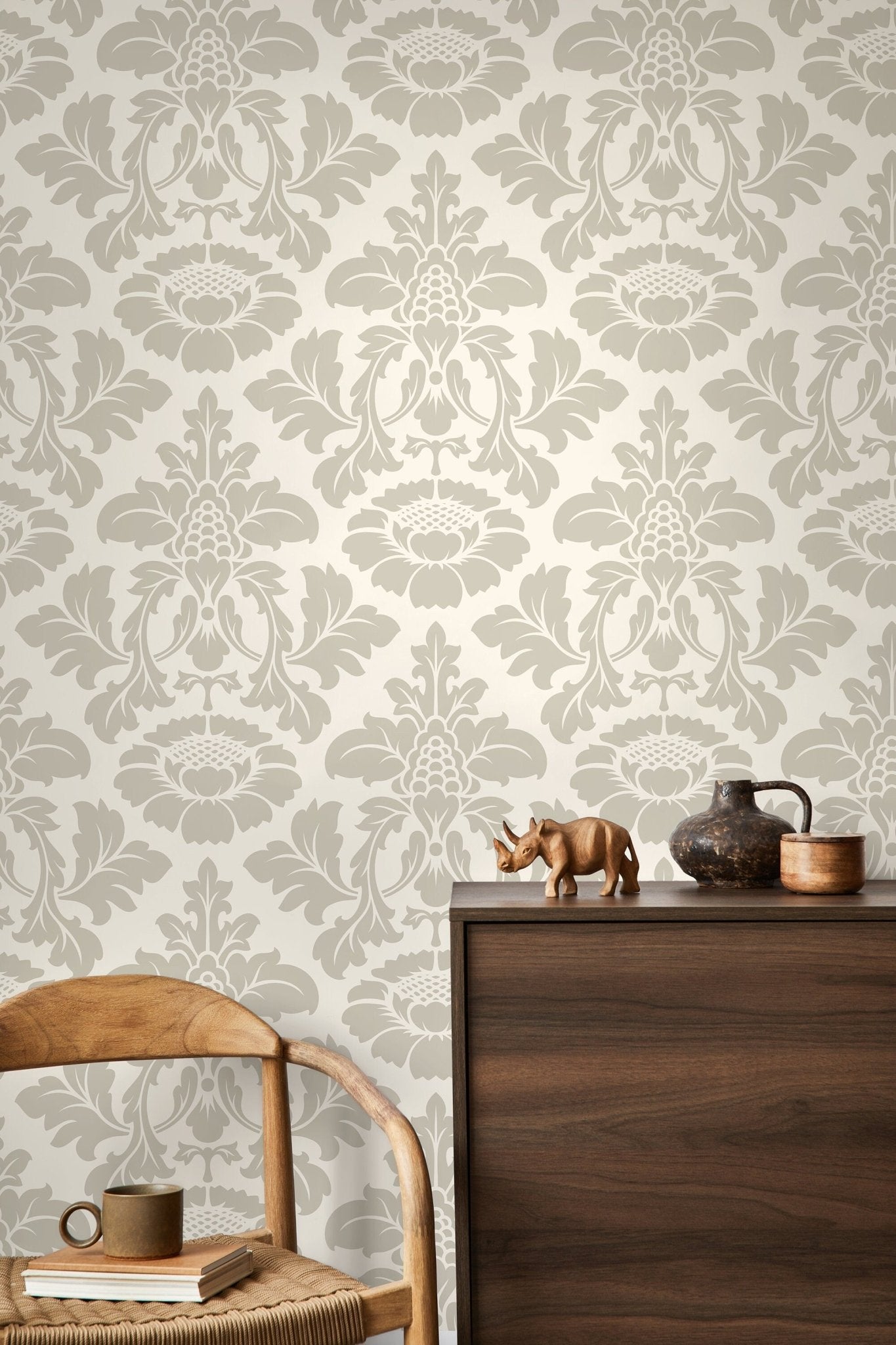 Elegant Floral Damask Wallpaper - D257 - WallTrend