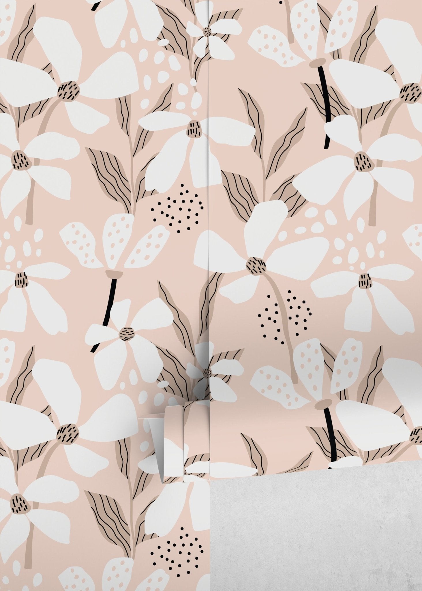 Elegant Floral Design Wallpaper - D374 - WallTrend