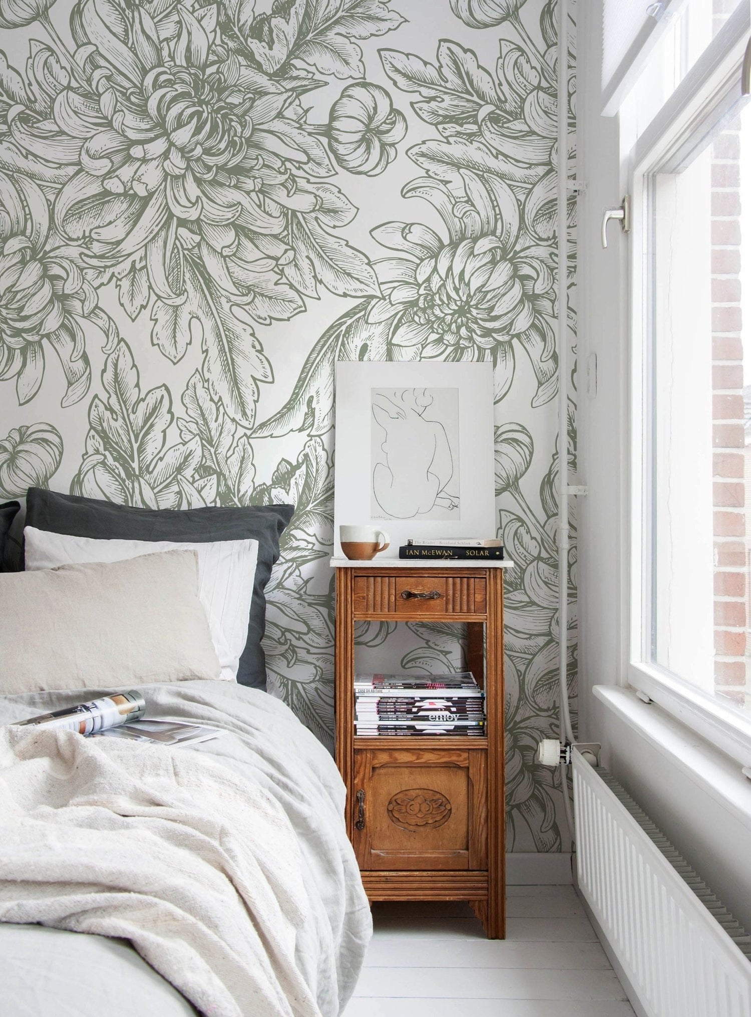 Elegant Floral Engravings Wallpaper - C300 - WallTrend