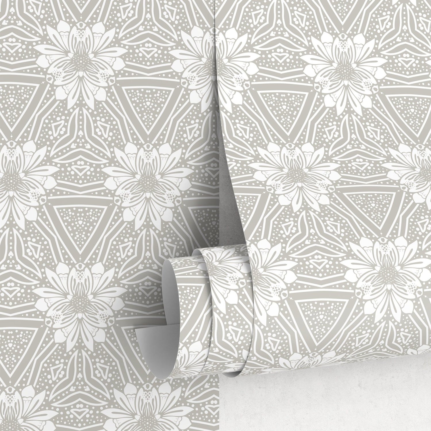 Elegant Floral Geometric Wallpaper - X023 - WallTrend