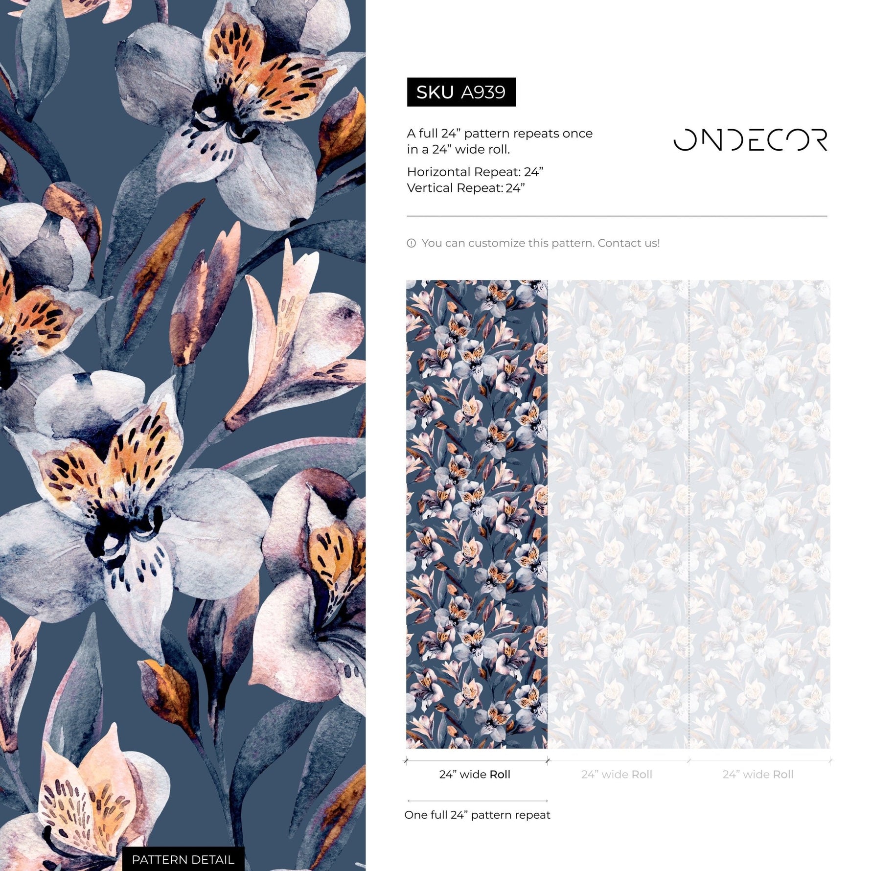 Elegant Floral Harmony Wallpaper - A939 - WallTrend