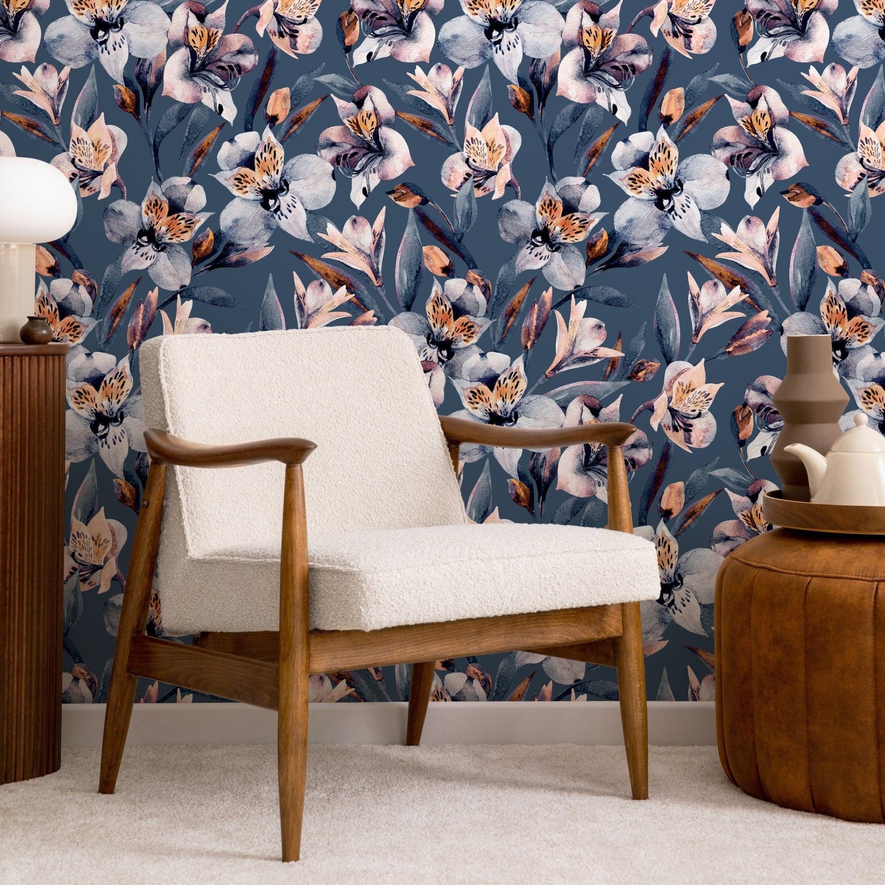 Elegant Floral Harmony Wallpaper - A939 - WallTrend