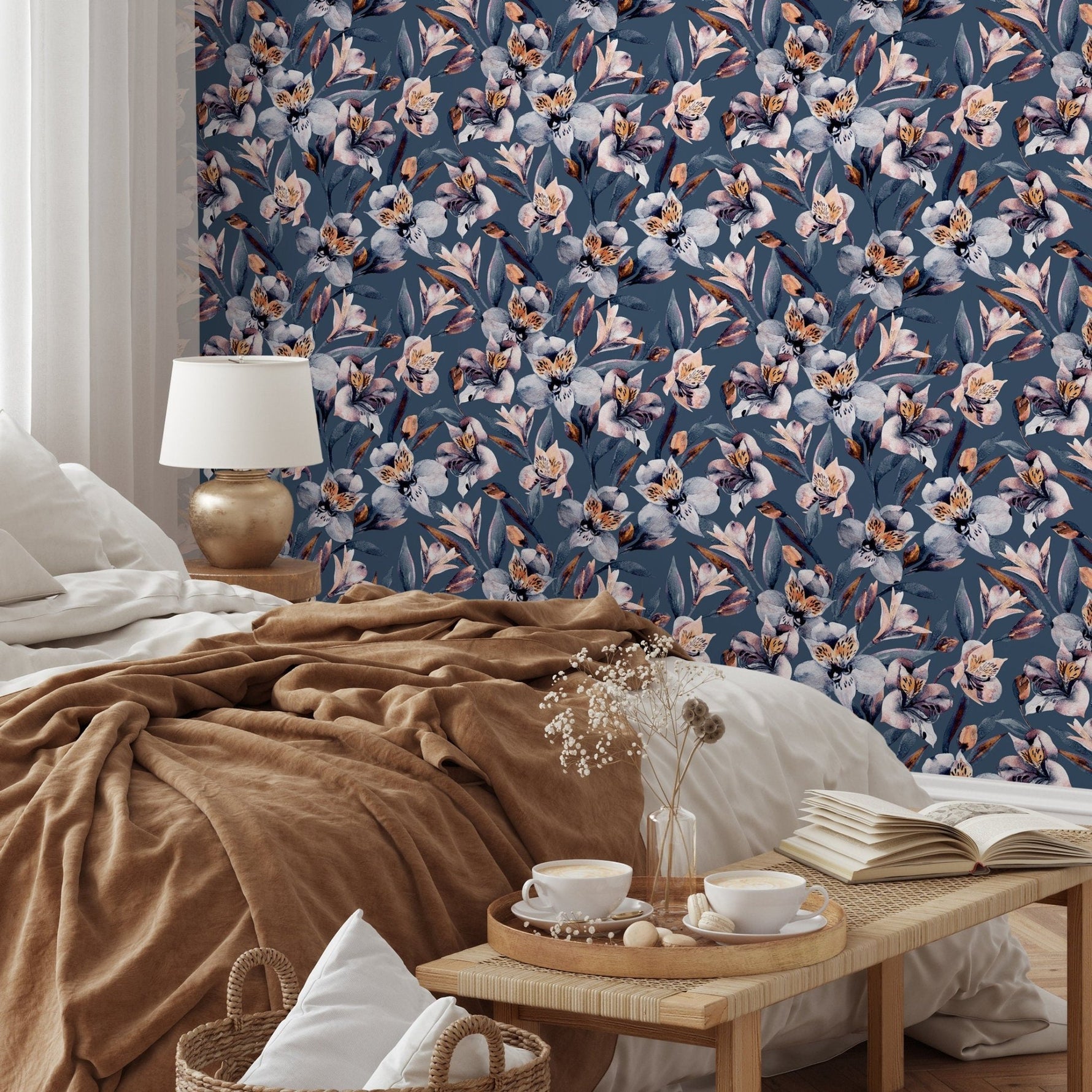 Elegant Floral Harmony Wallpaper - A939 - WallTrend