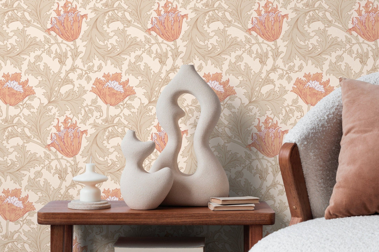 Elegant Floral Harmony Wallpaper - C361 - WallTrend