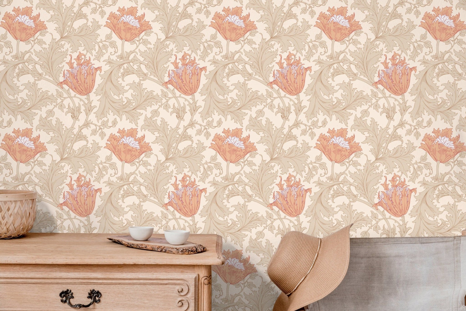 Elegant Floral Harmony Wallpaper - C361 - WallTrend