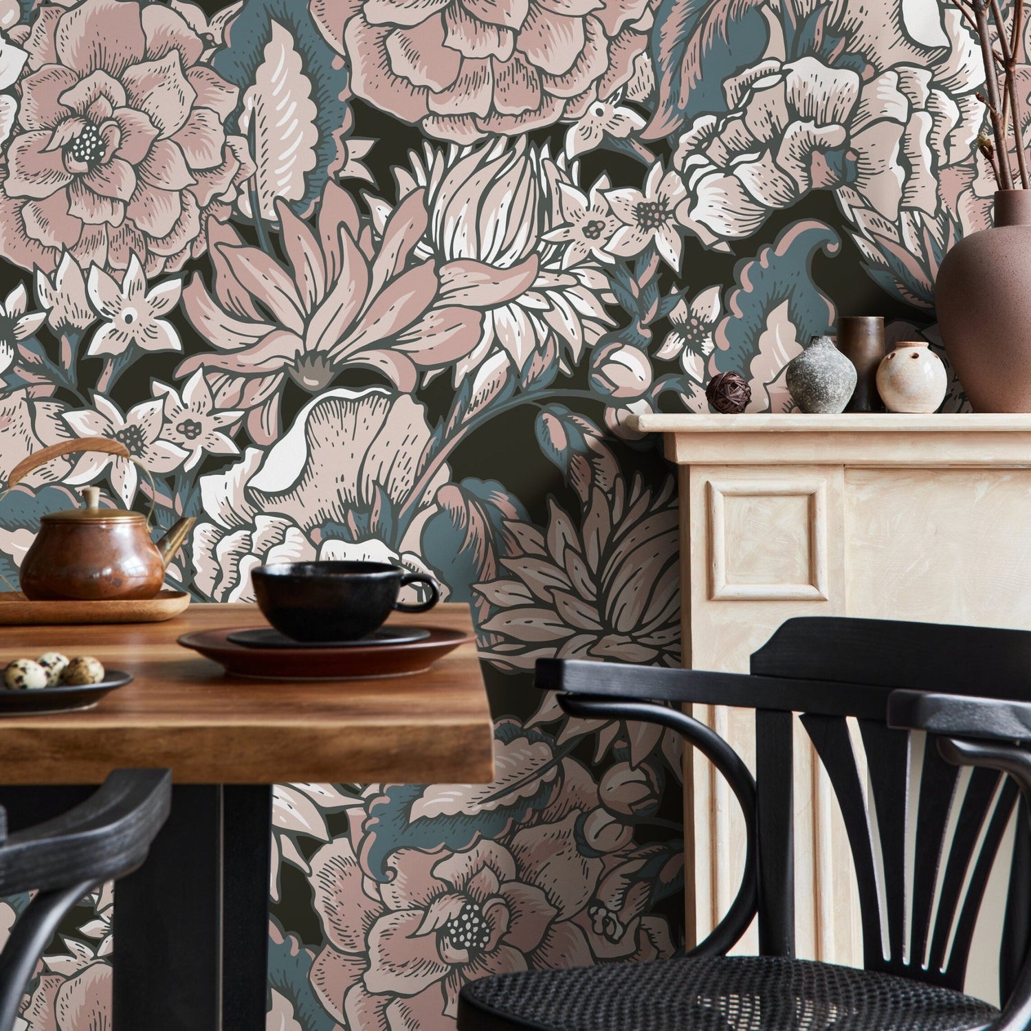 Elegant Floral Impressions Wallpaper - B164 - WallTrend