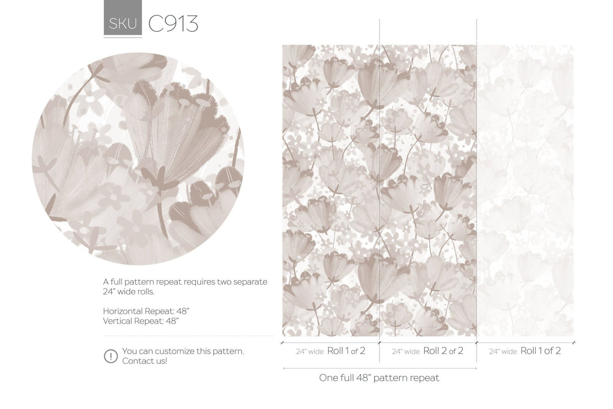 Elegant Floral Impressions Wallpaper - C913 - WallTrend