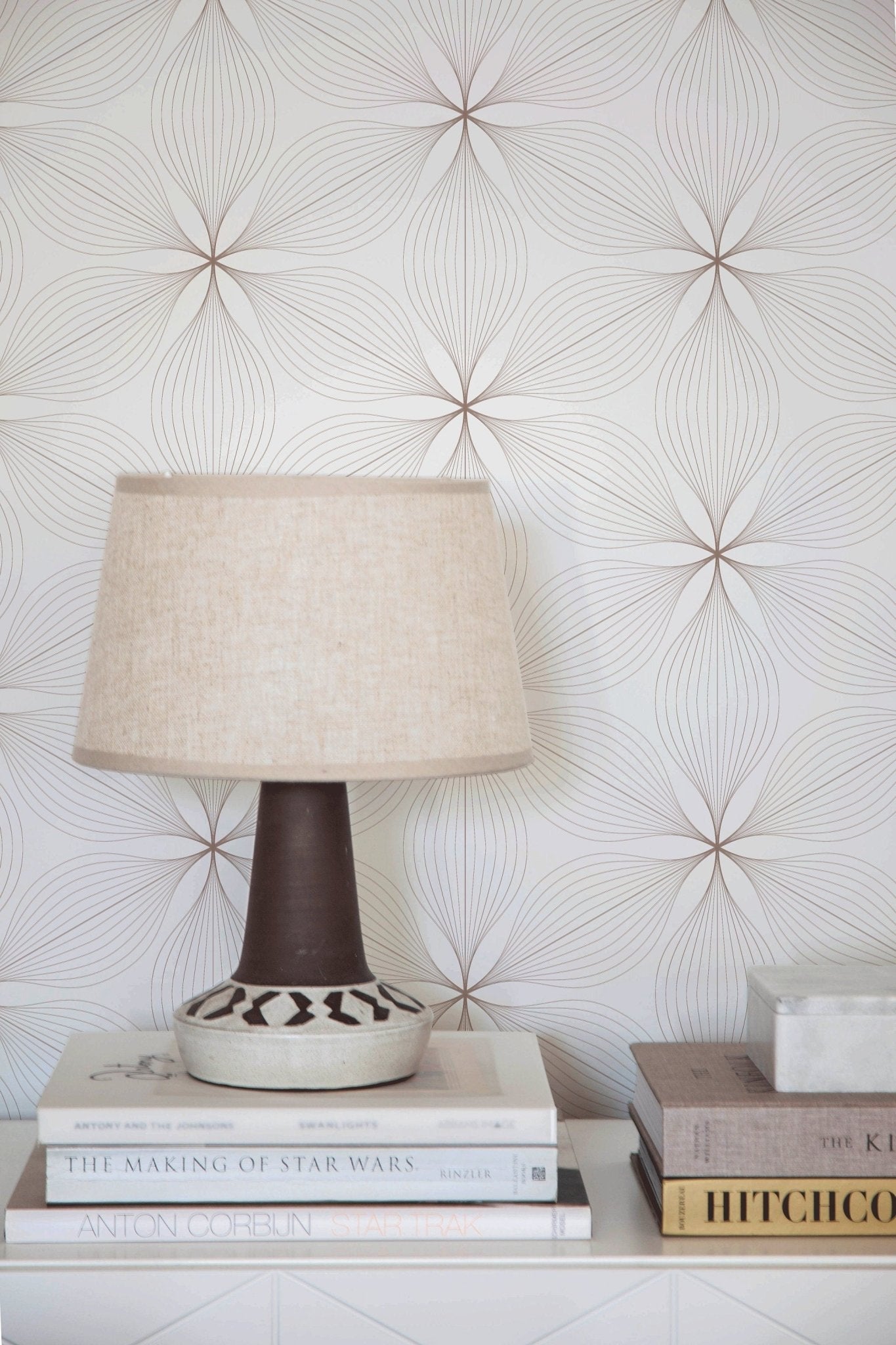 Elegant Floral Lines Wallpaper - B838 - WallTrend