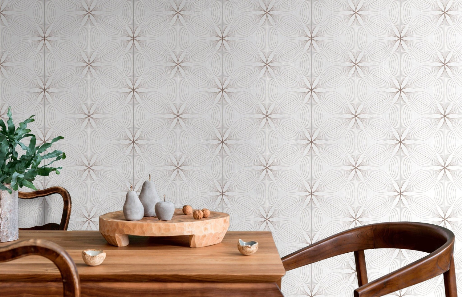 Elegant Floral Lines Wallpaper - B838 - WallTrend