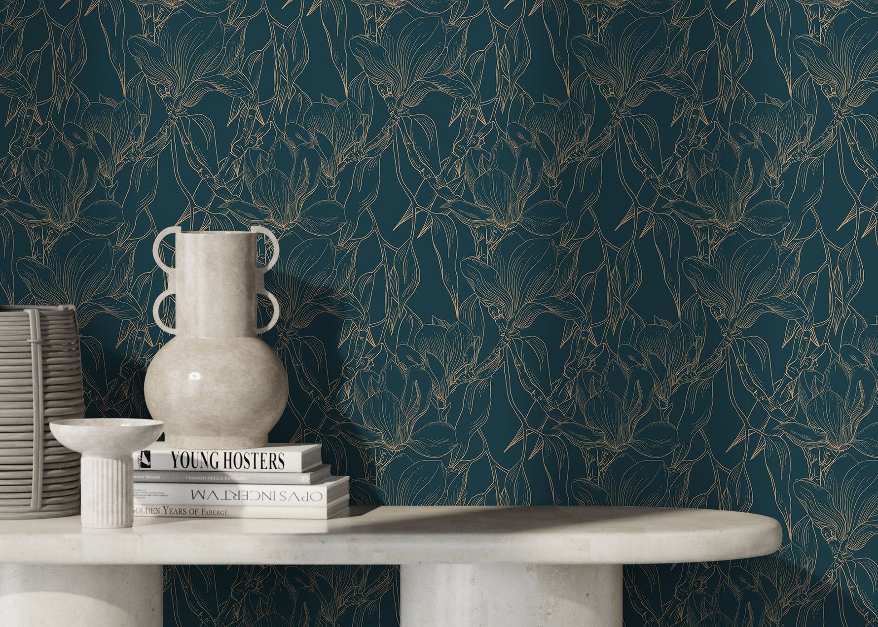 Elegant Floral Lines Wallpaper - D027 - WallTrend