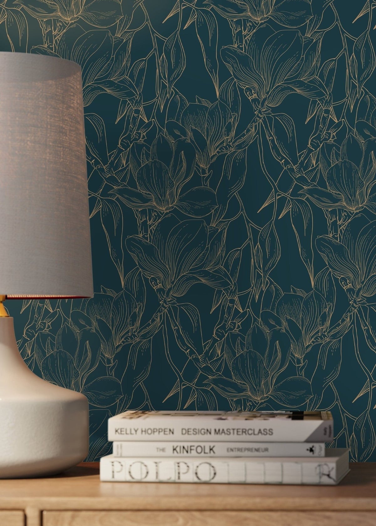 Elegant Floral Lines Wallpaper - D027 - WallTrend