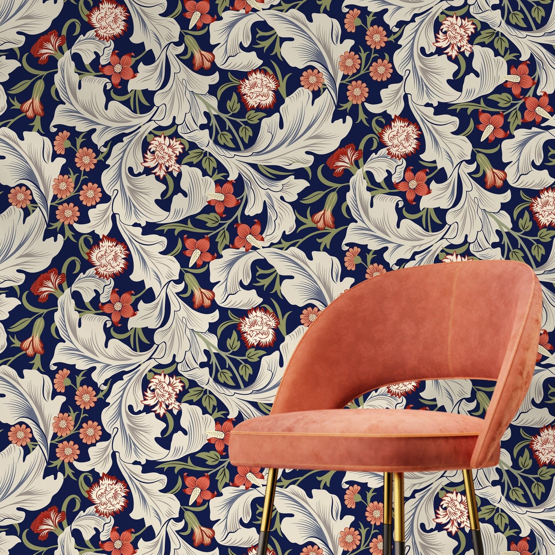 Elegant Floral Motif Wallpaper - C995 - WallTrend