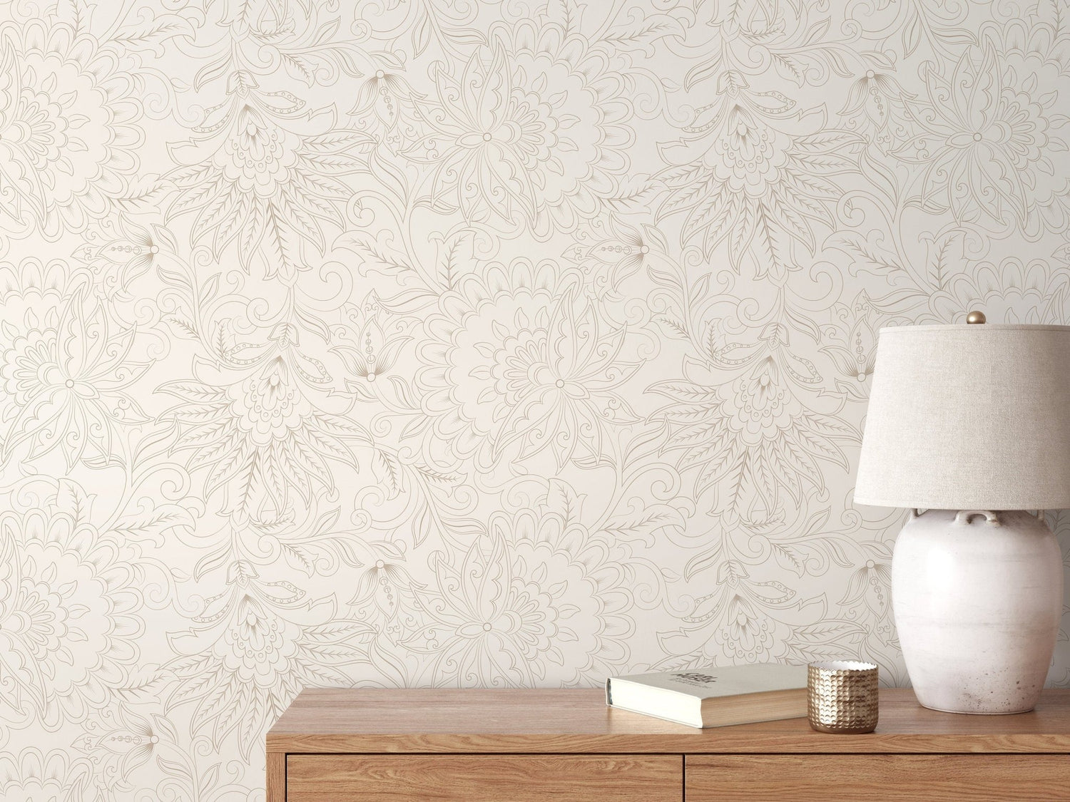Elegant Floral Ornament Wallpaper - D082 - WallTrend