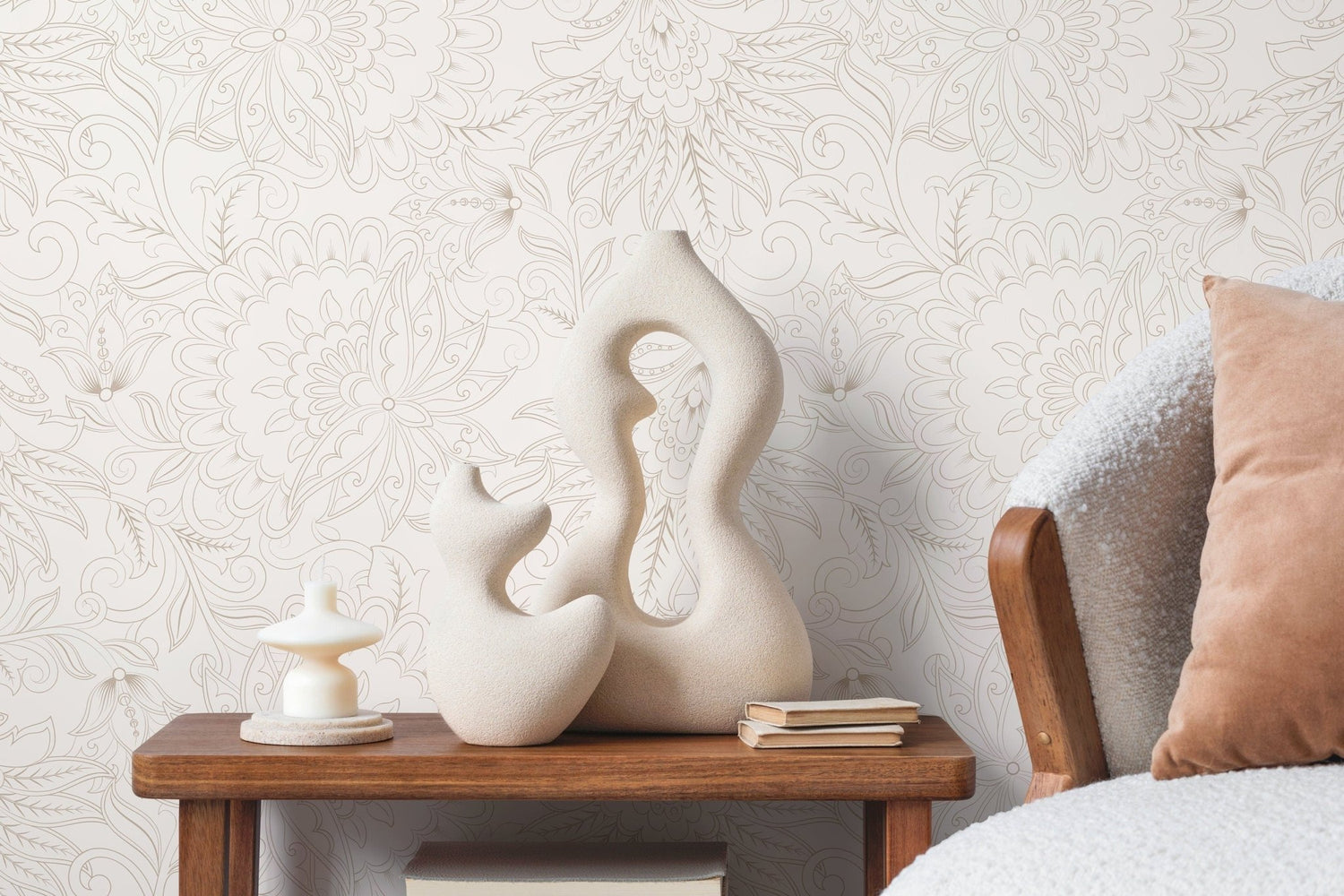 Elegant Floral Ornament Wallpaper - D082 - WallTrend