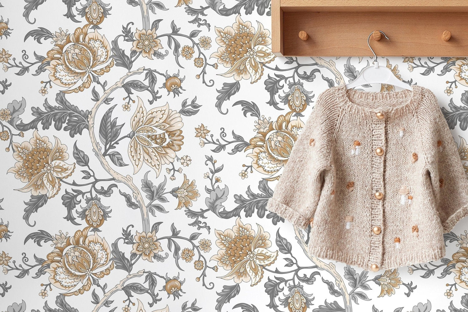 Elegant Floral Ornament Wallpaper - D130 - WallTrend