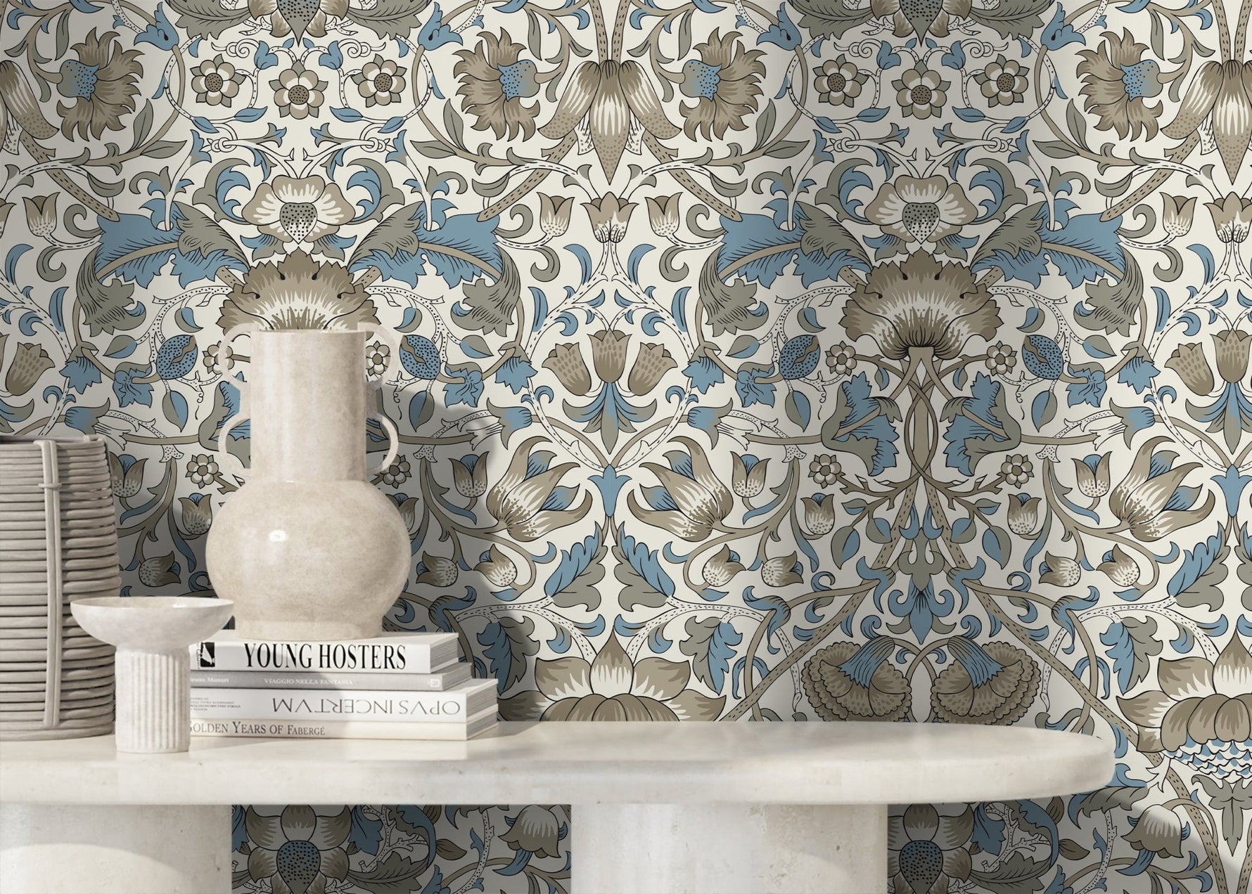 Elegant Floral Ornament Wallpaper - D523 - WallTrend