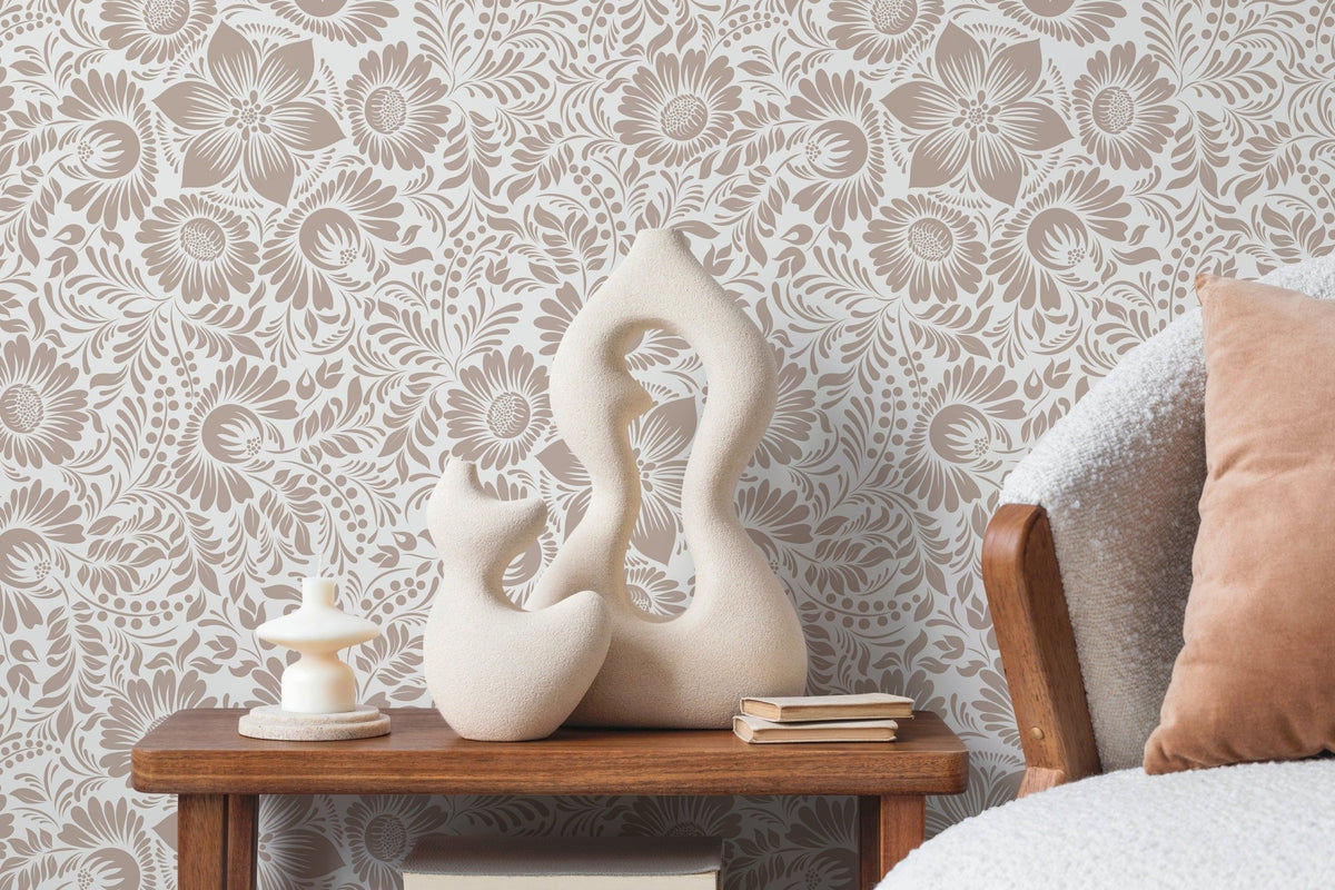 Elegant Floral Pattern Wallpaper - D069 - WallTrend