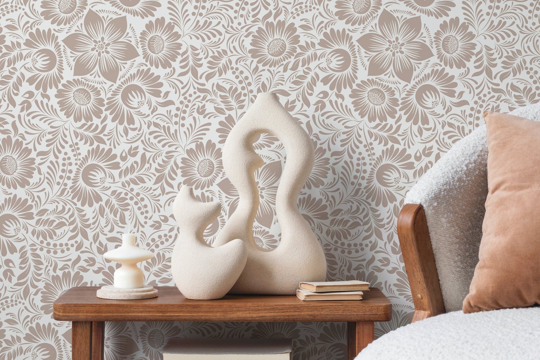 Elegant Floral Pattern Wallpaper - D069 - WallTrend