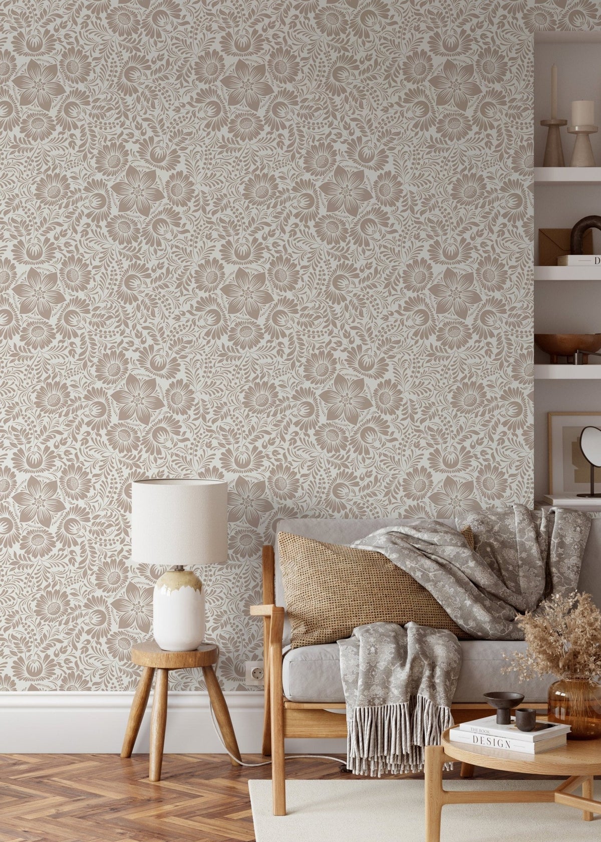 Elegant Floral Pattern Wallpaper - D069 - WallTrend