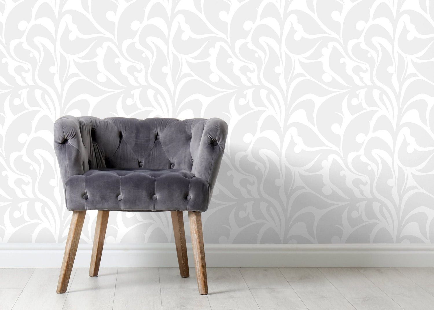 Elegant Floral Silhouette Wallpaper - C620 - WallTrend