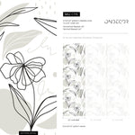 Elegant Floral Sketch Wallpaper - C176 - WallTrend