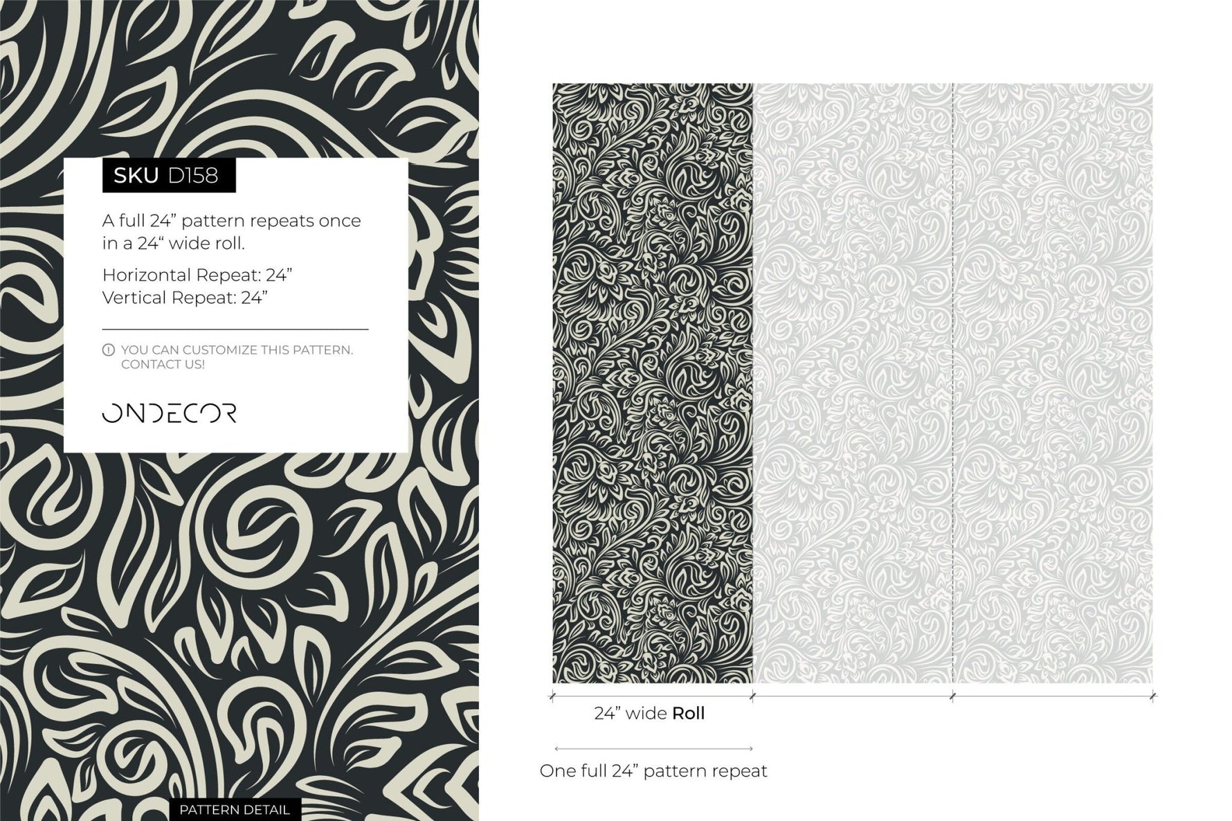 Elegant Floral Swirl Wallpaper - D158 - WallTrend