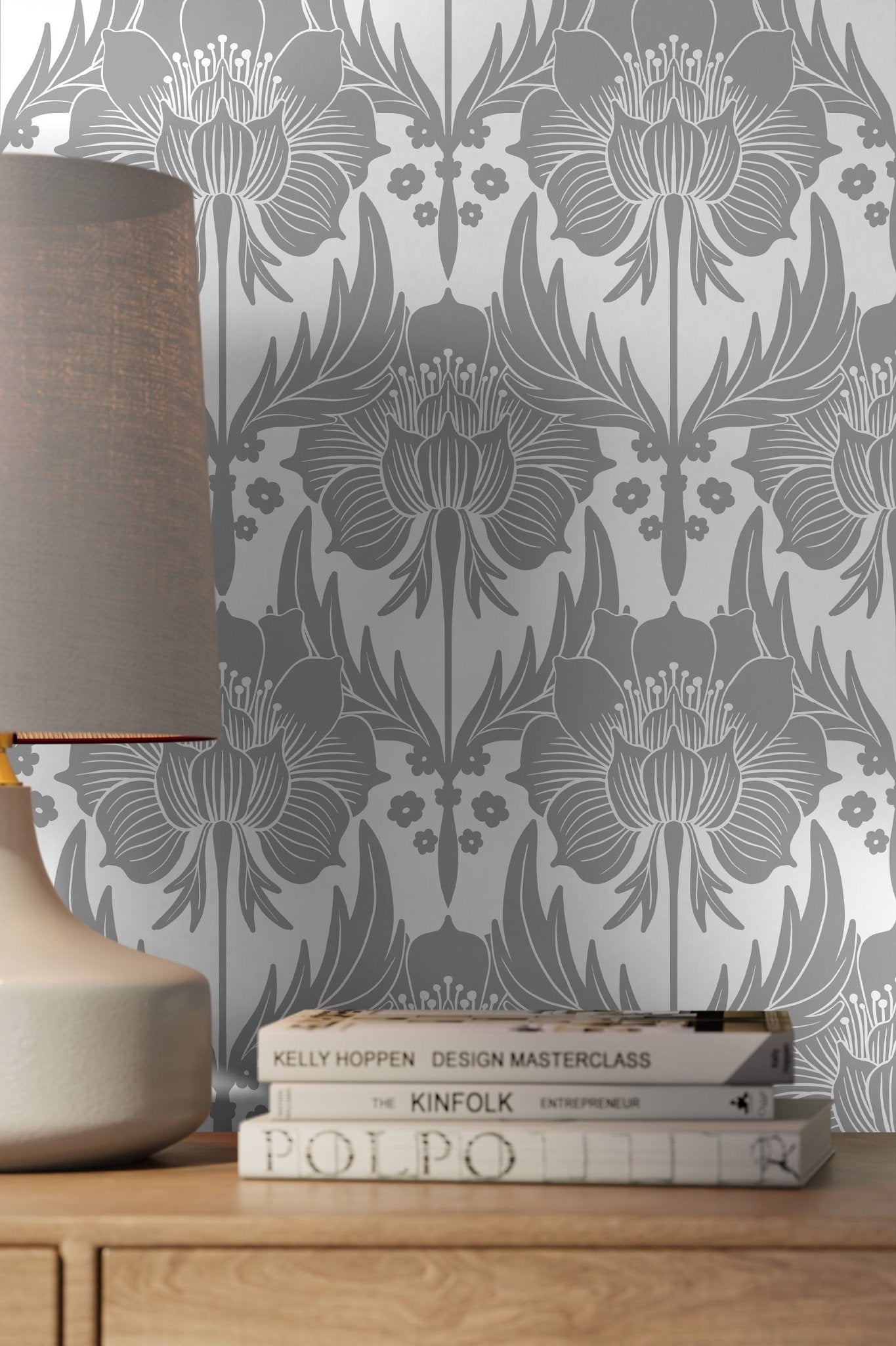 Elegant Floral Symmetry Wallpaper - X172 - WallTrend