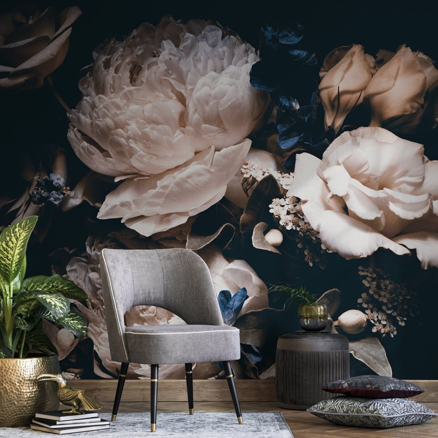 Elegant Floral Symphony Wallpaper - A344 - WallTrend