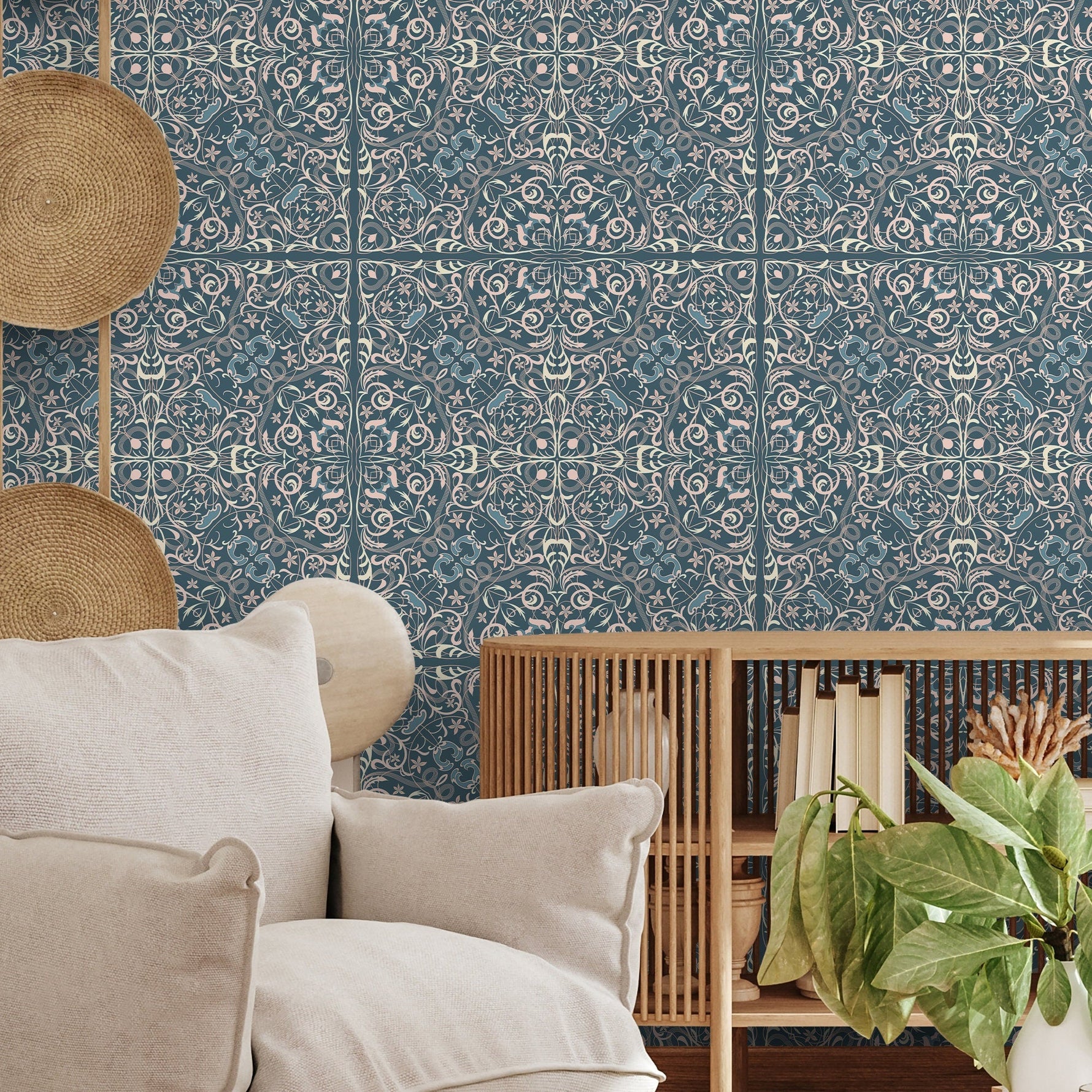 Elegant Floral Symphony Wallpaper - A586 - WallTrend