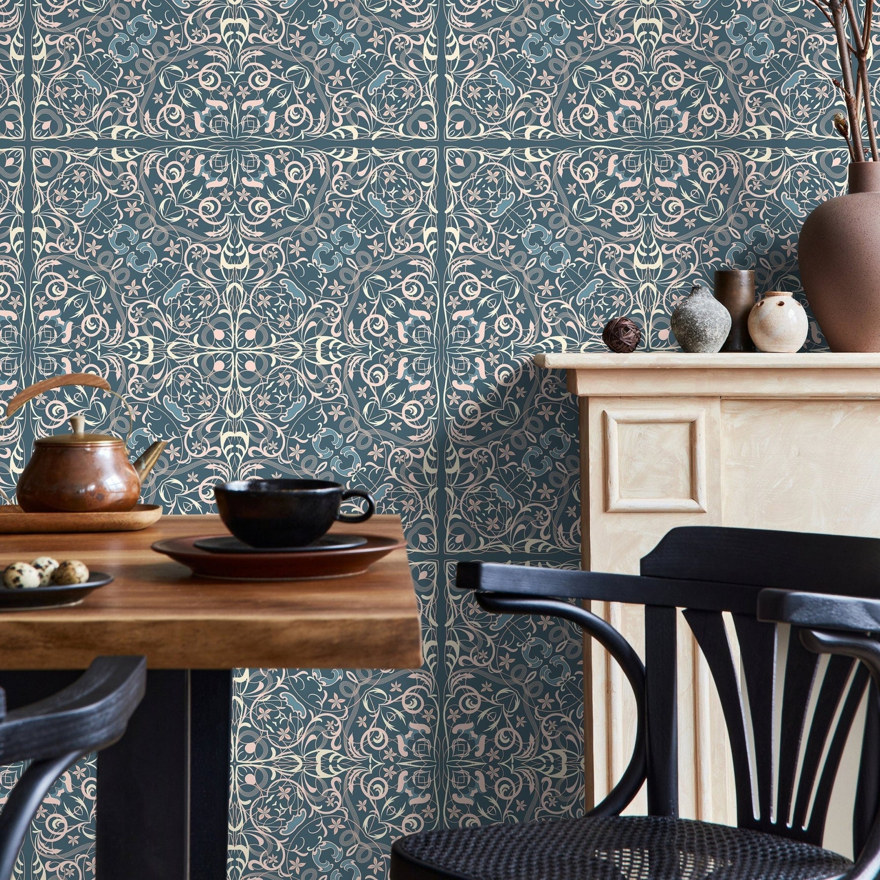 Elegant Floral Symphony Wallpaper - A586 - WallTrend