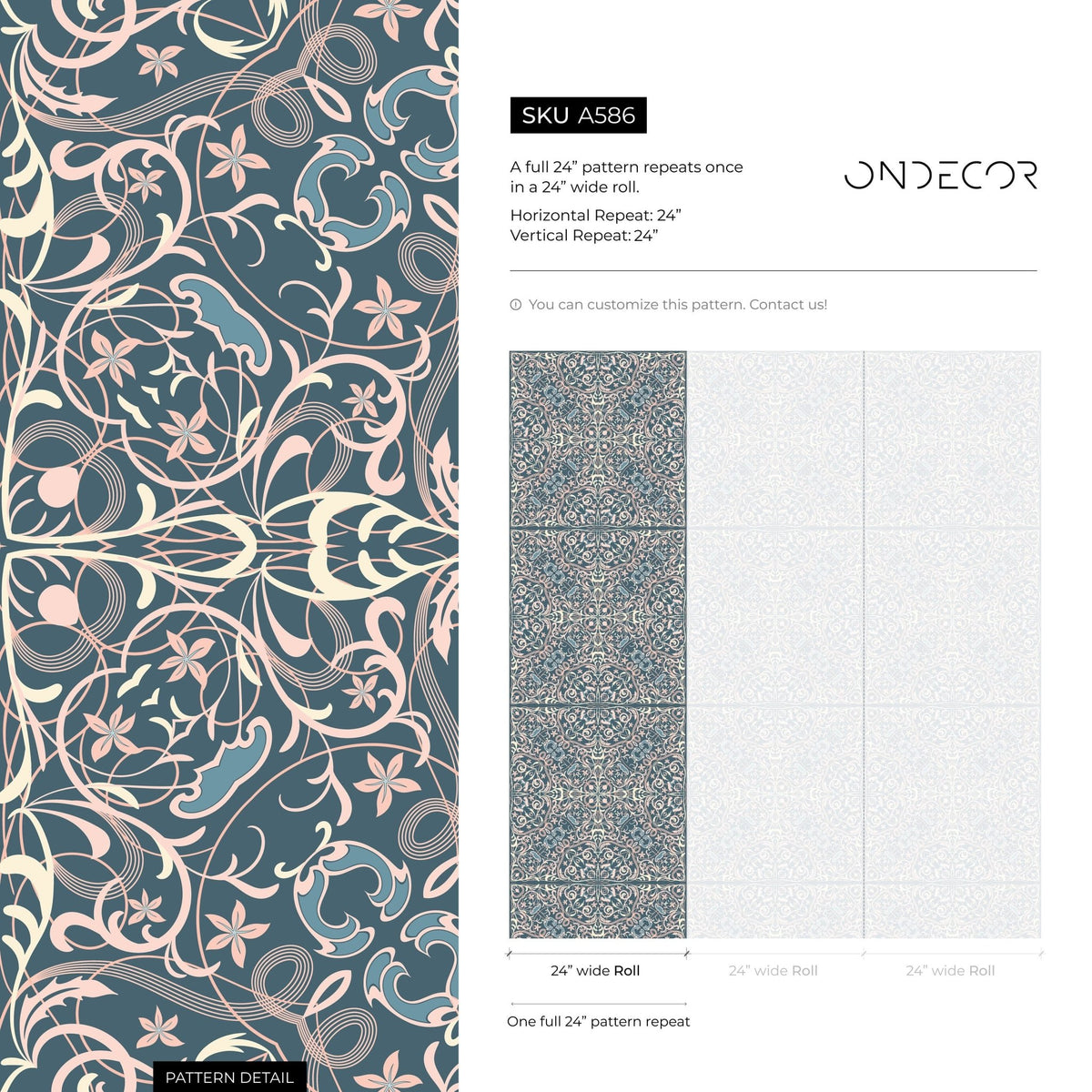 Elegant Floral Symphony Wallpaper - A586 - WallTrend