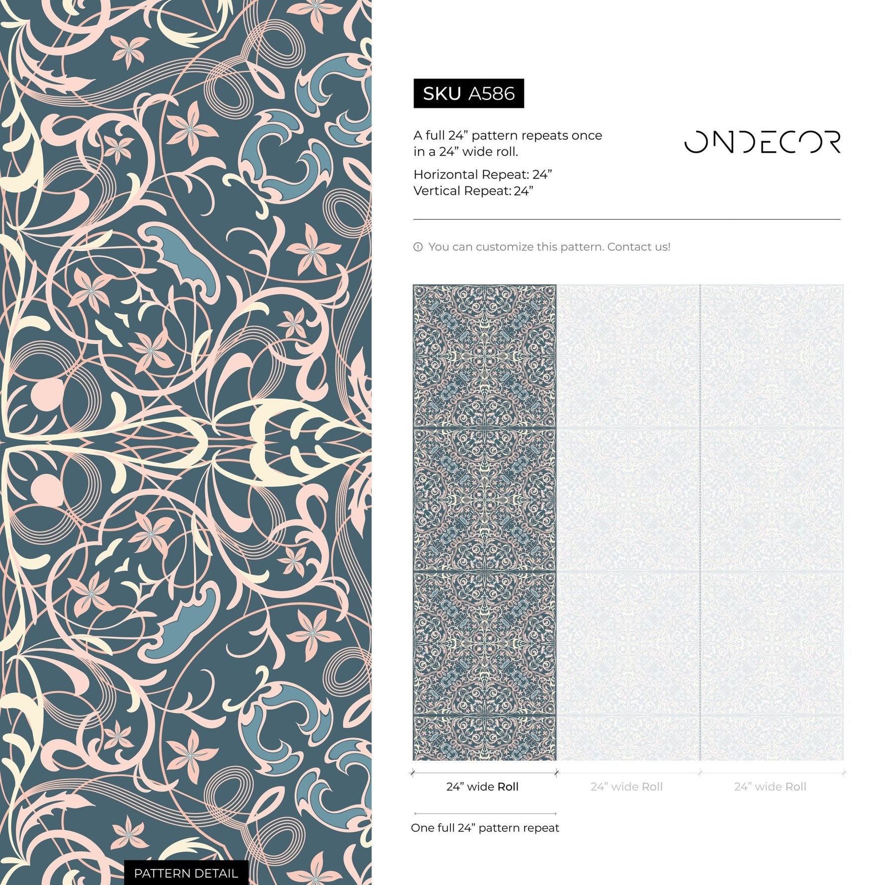 Elegant Floral Symphony Wallpaper - A586 - WallTrend