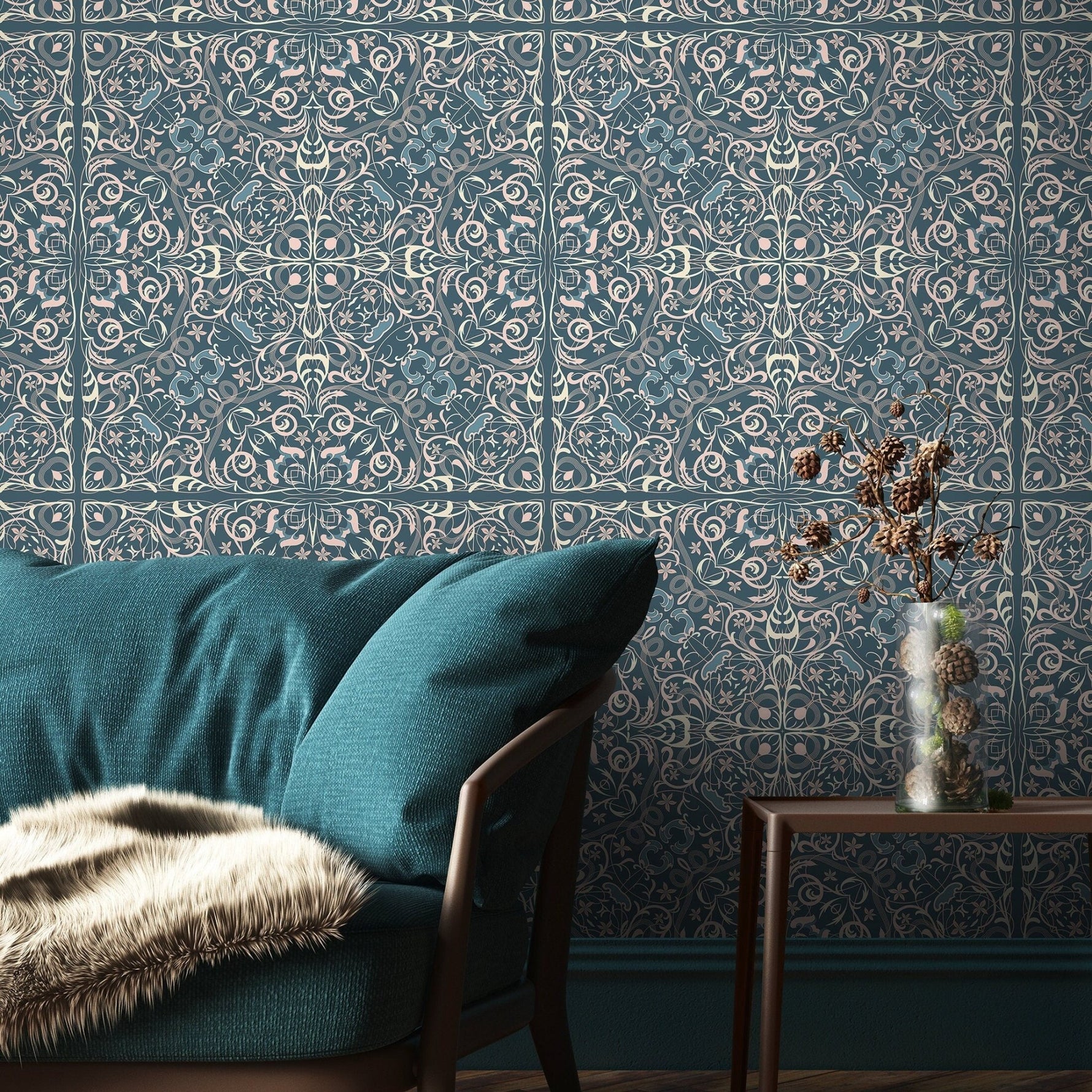 Elegant Floral Symphony Wallpaper - A586 - WallTrend