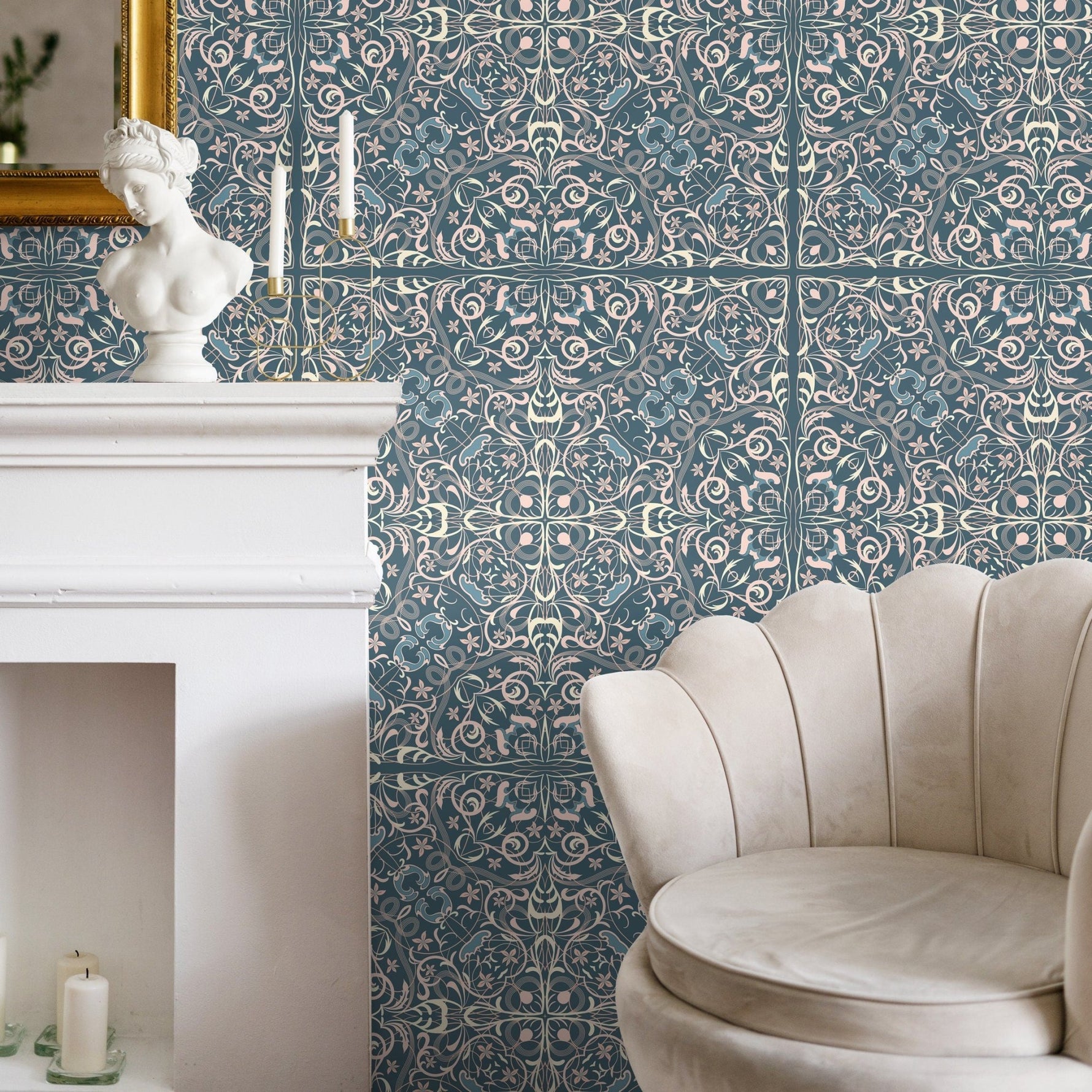 Elegant Floral Symphony Wallpaper - A586 - WallTrend