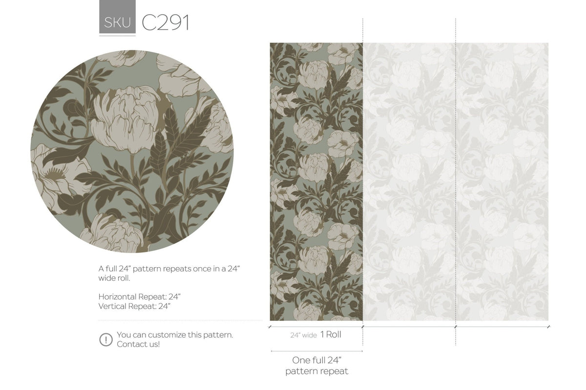 Elegant Floral Symphony Wallpaper - C291 - WallTrend