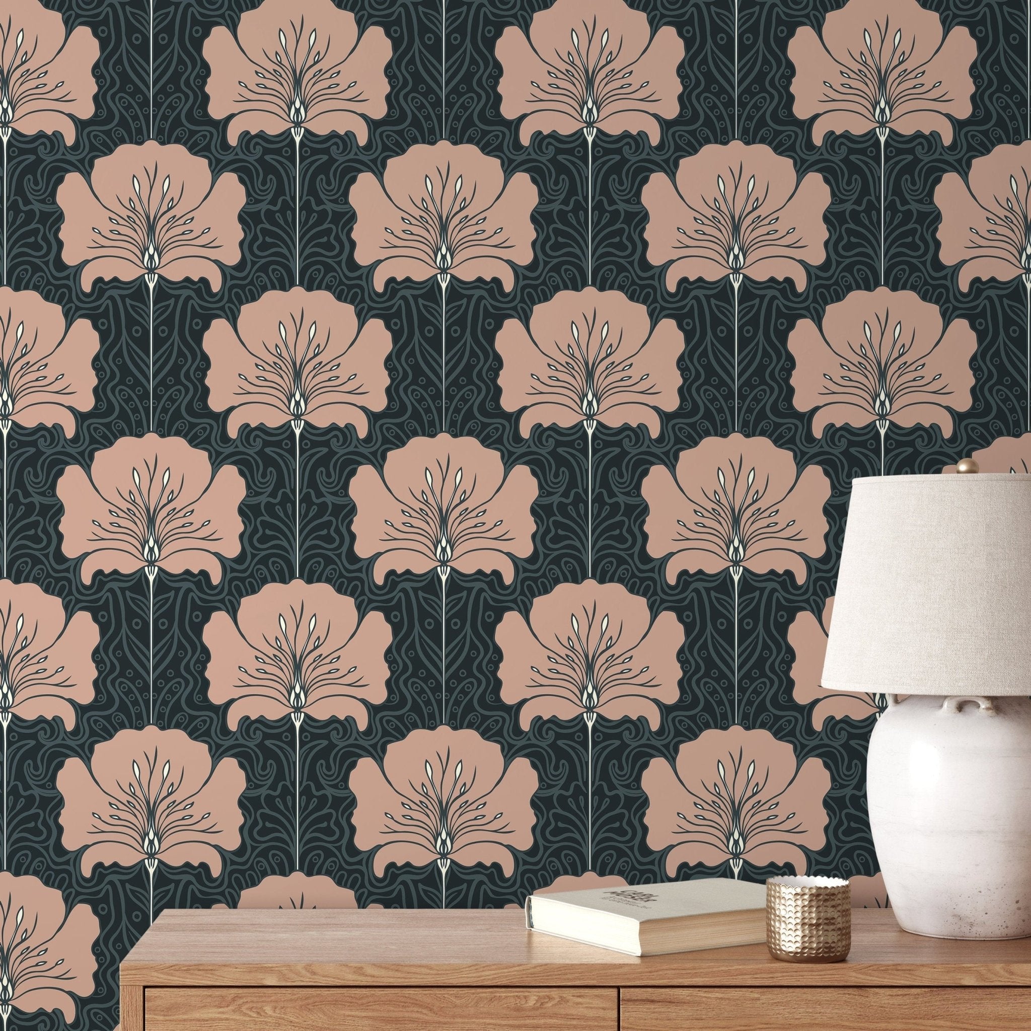 Elegant Floral Symphony Wallpaper - C389 - WallTrend