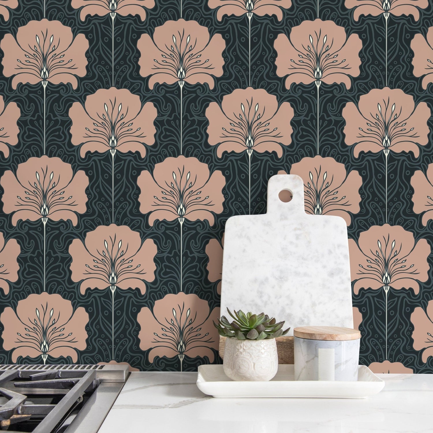 Elegant Floral Symphony Wallpaper - C389 - WallTrend