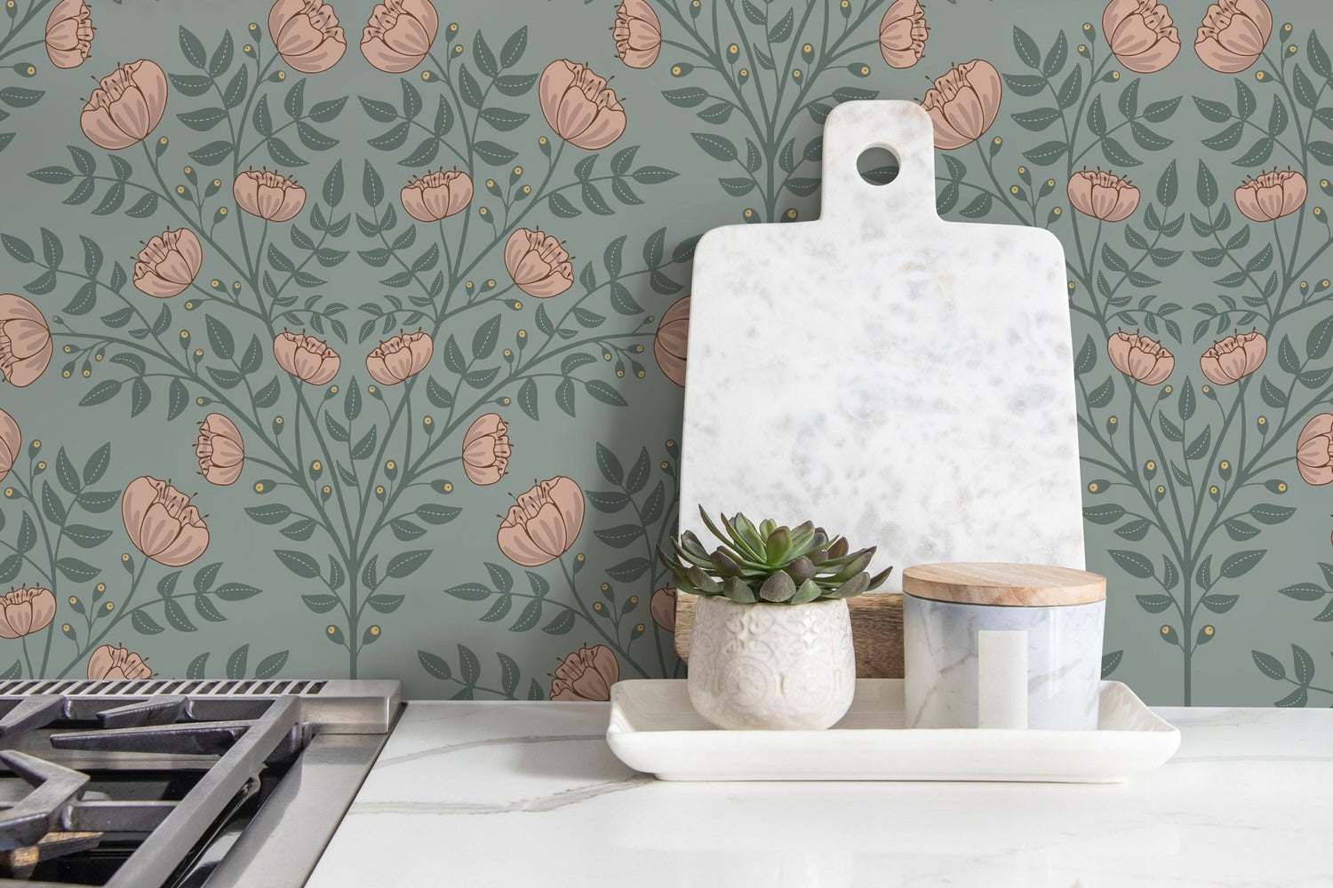 Elegant Floral Symphony Wallpaper - D037 - WallTrend