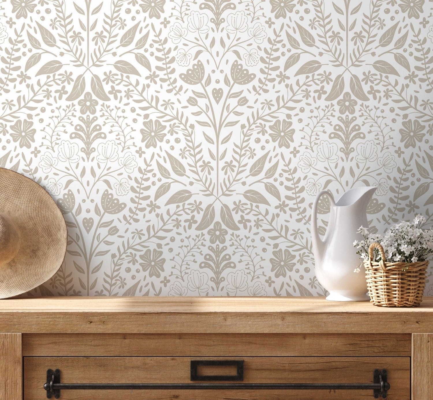 Elegant Floral Symphony Wallpaper - D039 - WallTrend