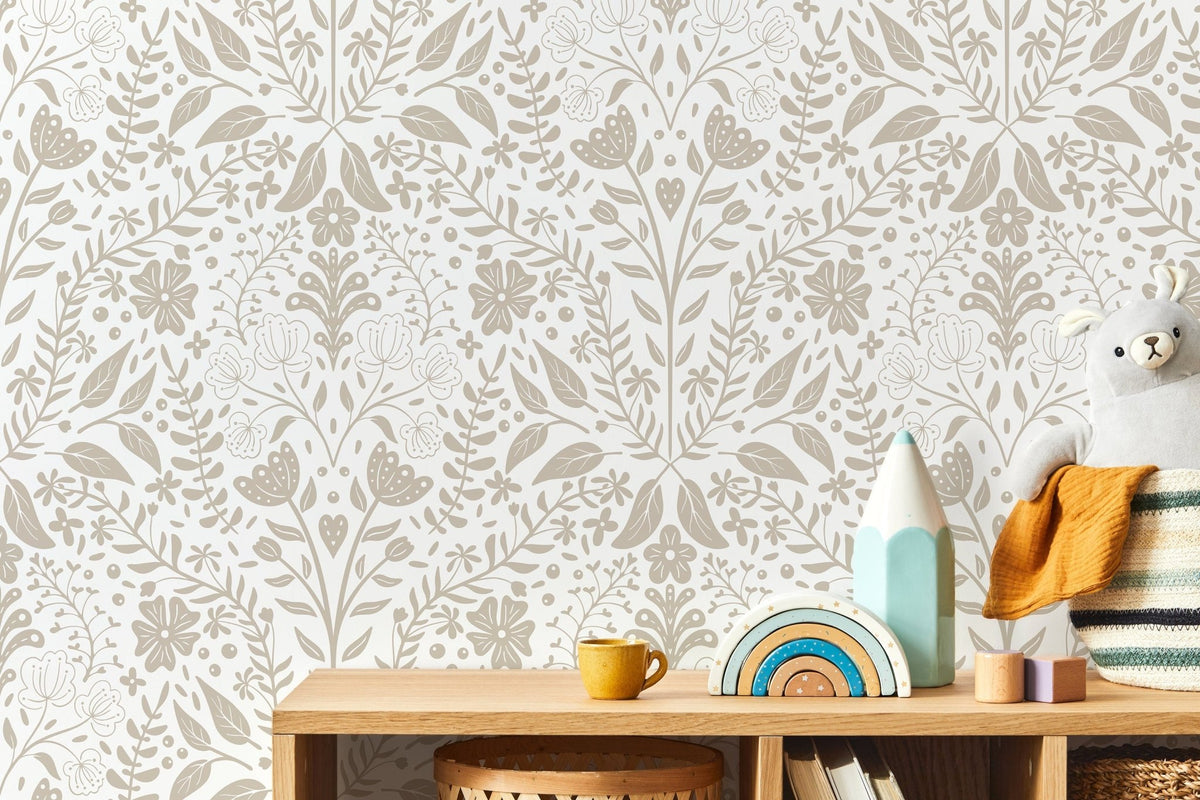 Elegant Floral Symphony Wallpaper - D039 - WallTrend