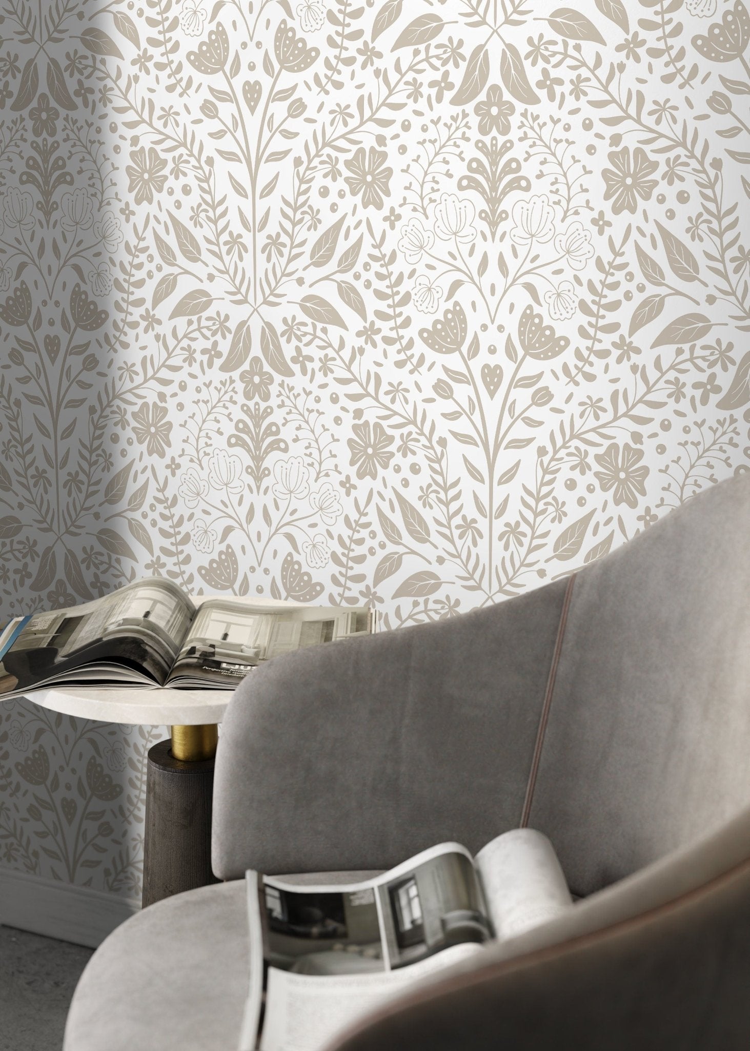 Elegant Floral Symphony Wallpaper - D039 - WallTrend