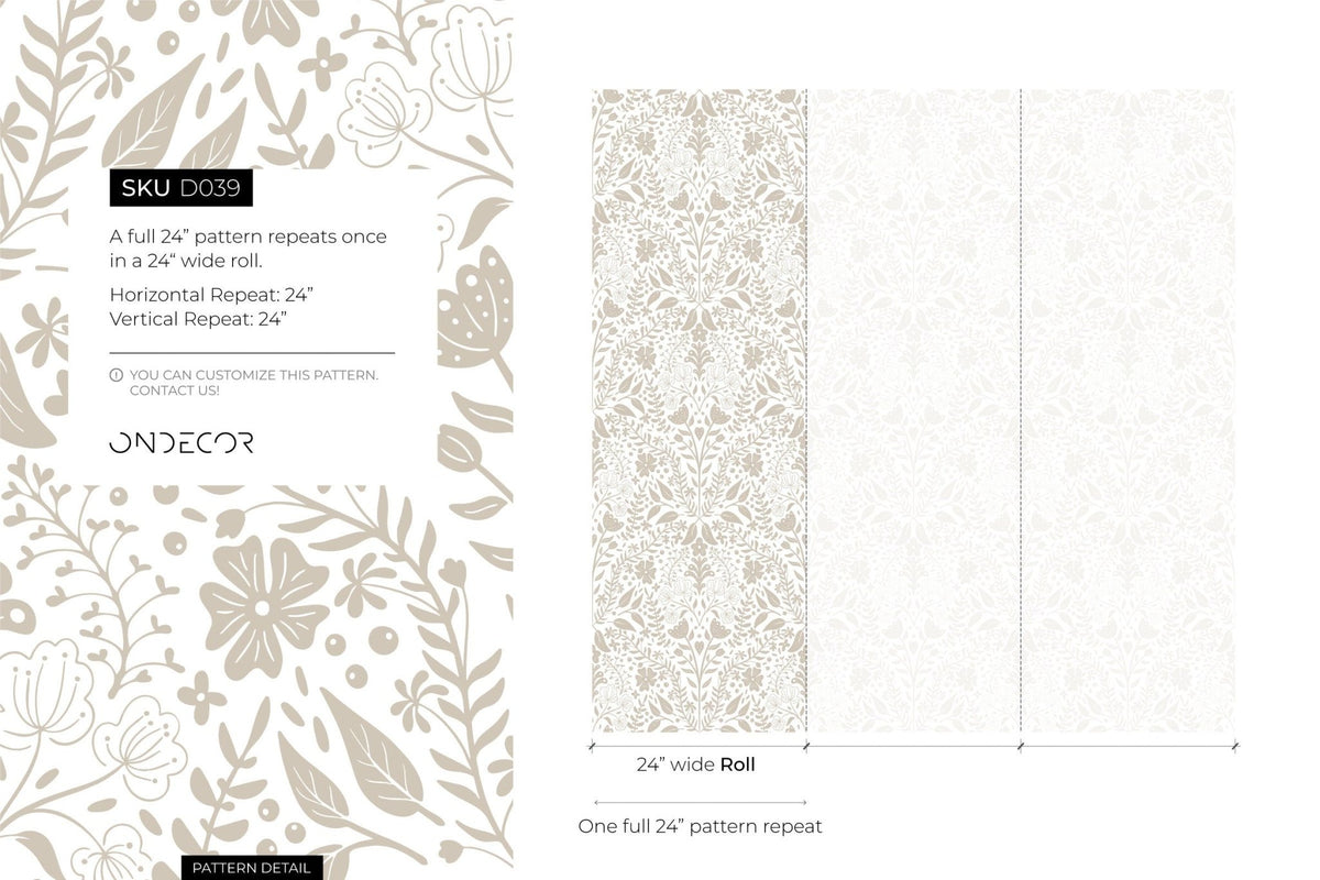 Elegant Floral Symphony Wallpaper - D039 - WallTrend