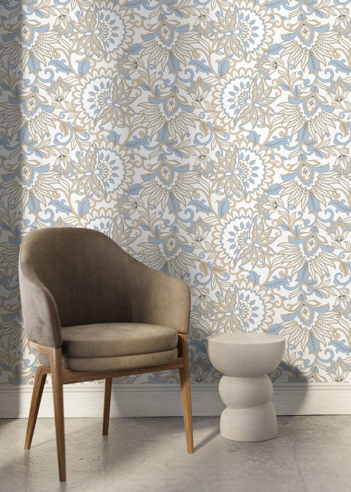 Elegant Floral Symphony Wallpaper - D079 - WallTrend