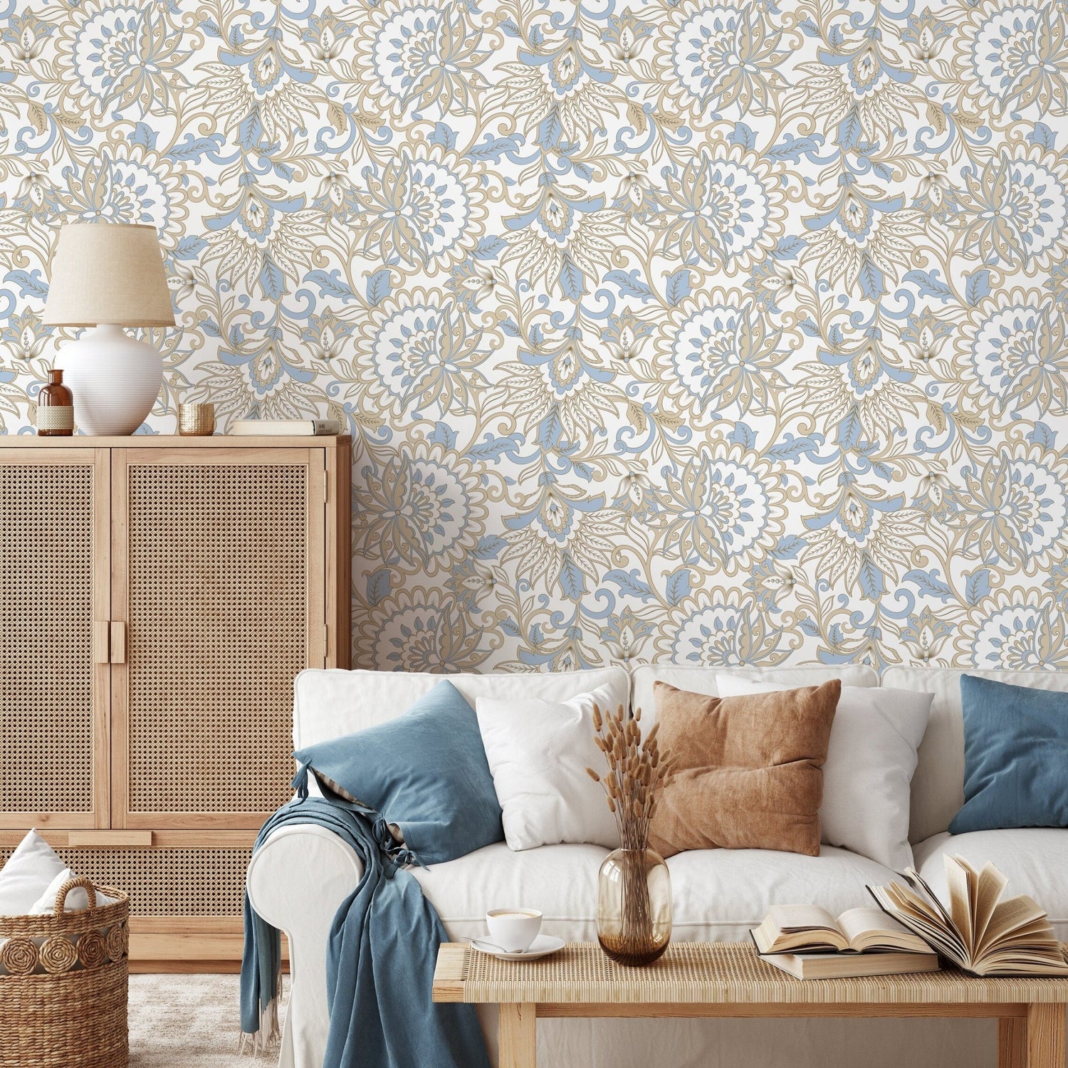 Elegant Floral Symphony Wallpaper - D079 - WallTrend