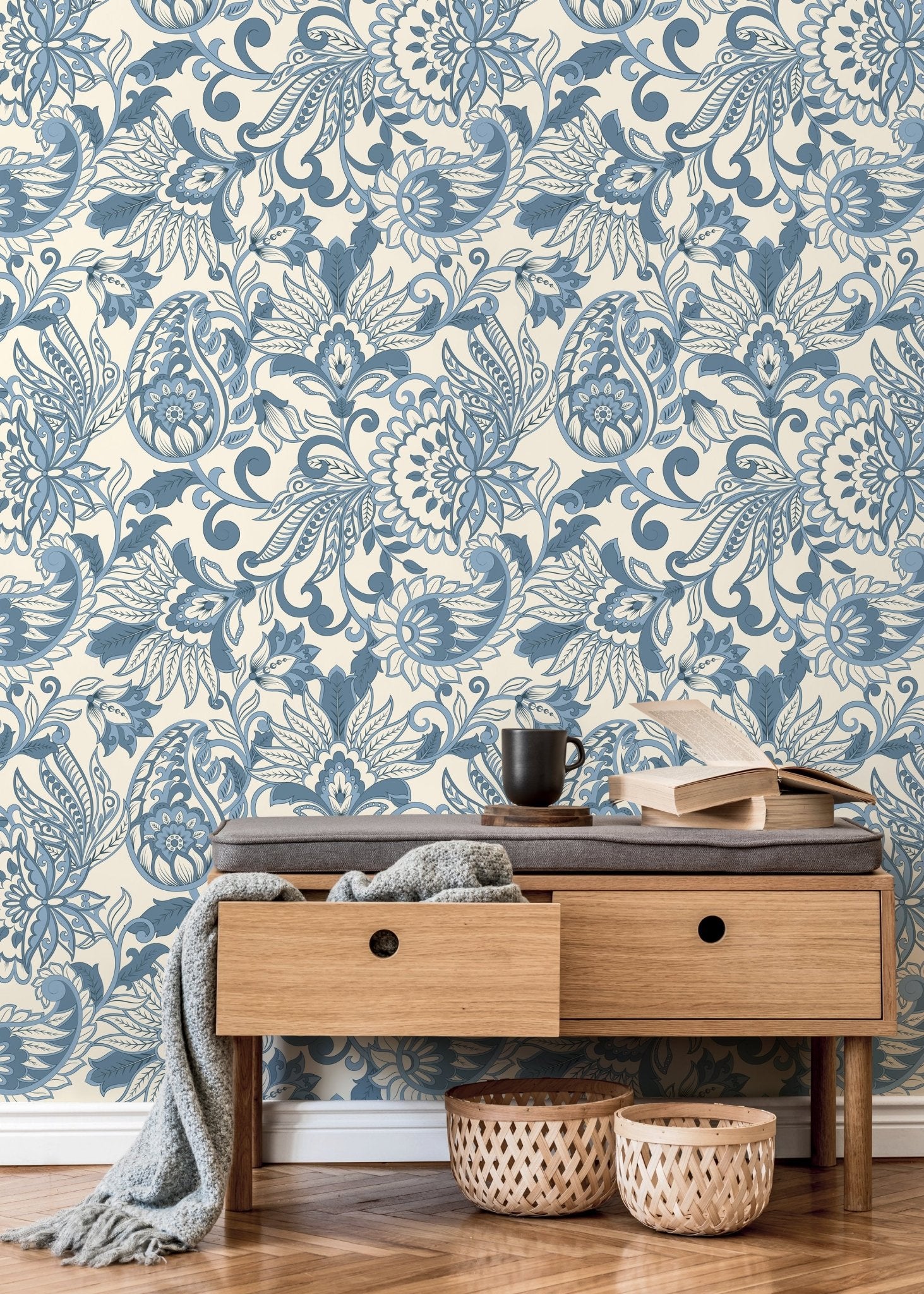 Elegant Floral Symphony Wallpaper - D087 - WallTrend