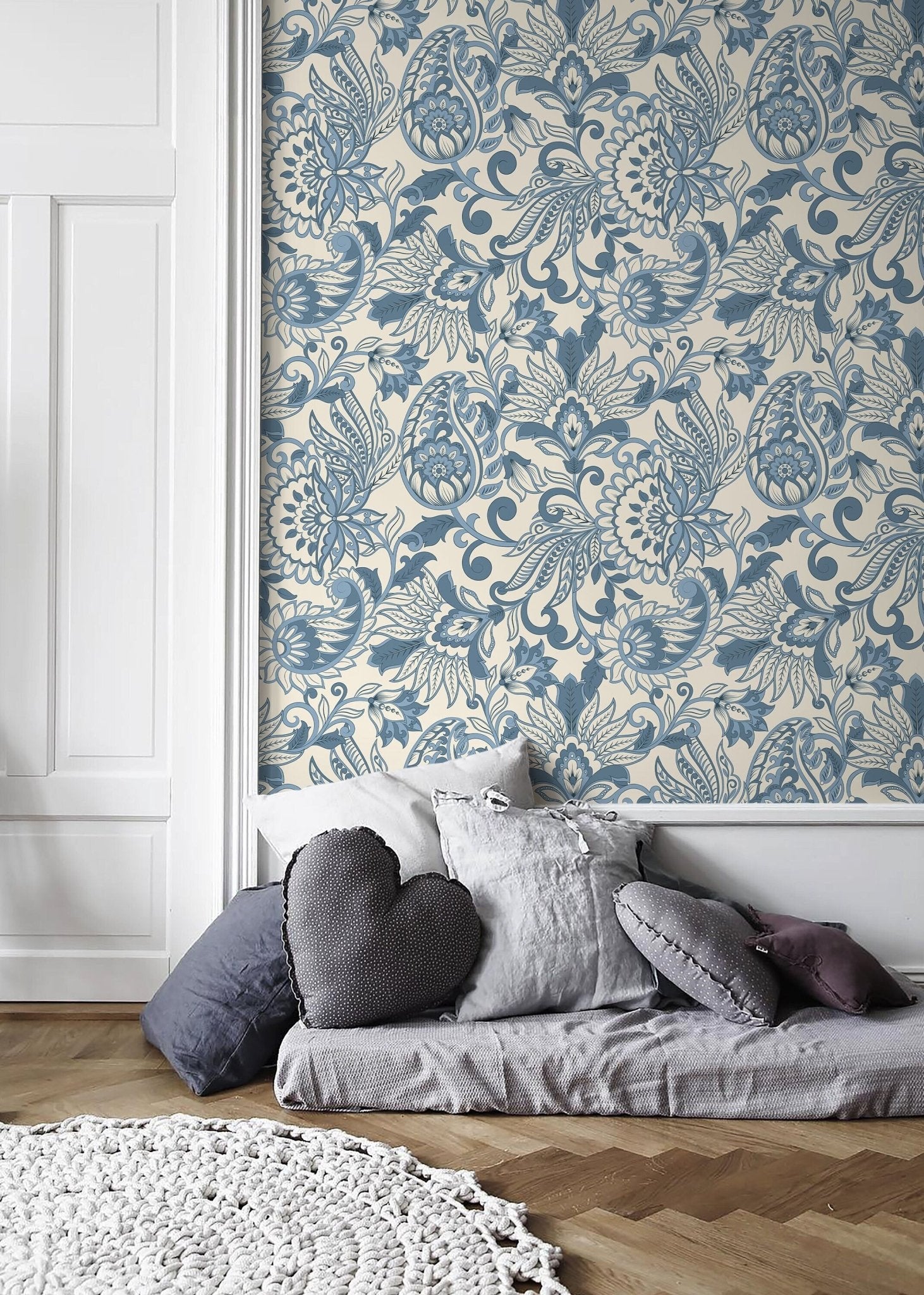 Elegant Floral Symphony Wallpaper - D087 - WallTrend