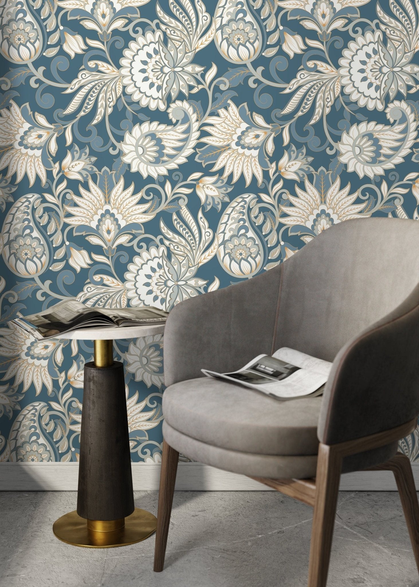 Elegant Floral Symphony Wallpaper - D091 - WallTrend