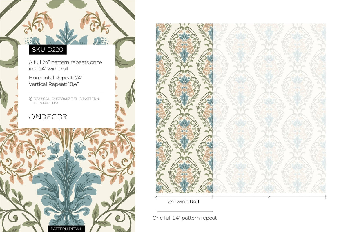 Elegant Floral Symphony Wallpaper - D220 - WallTrend