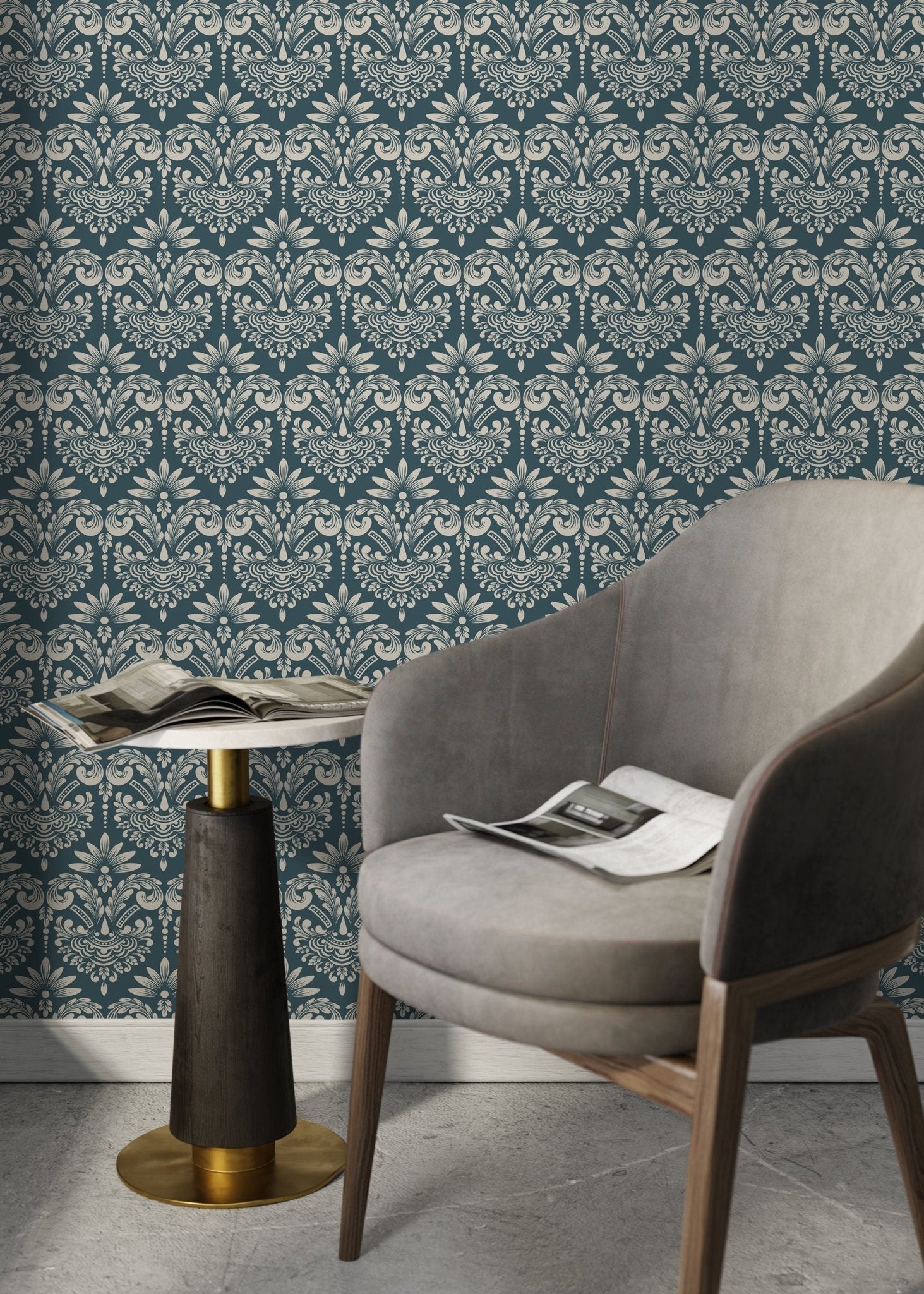 Elegant Floral Symphony Wallpaper - D252 - WallTrend